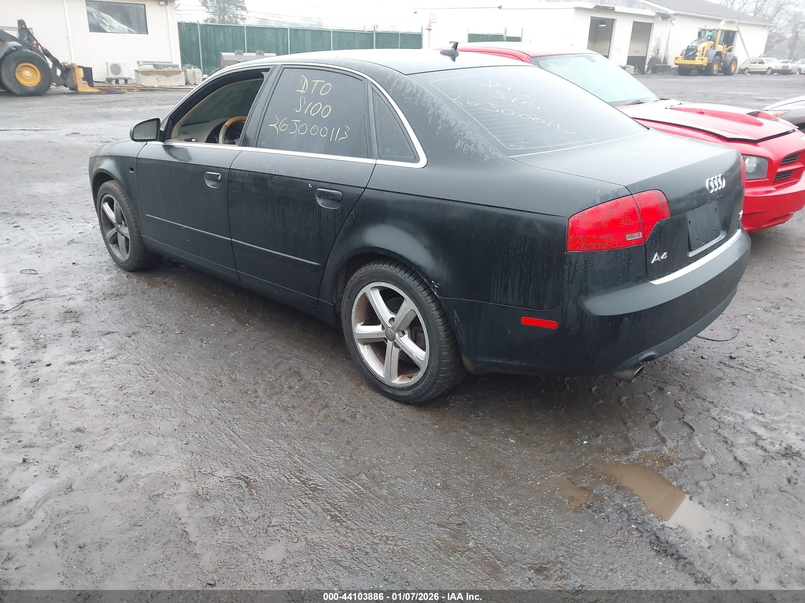 2007 Audi A4 3.2 Black vin: WAUDH78E17A195837