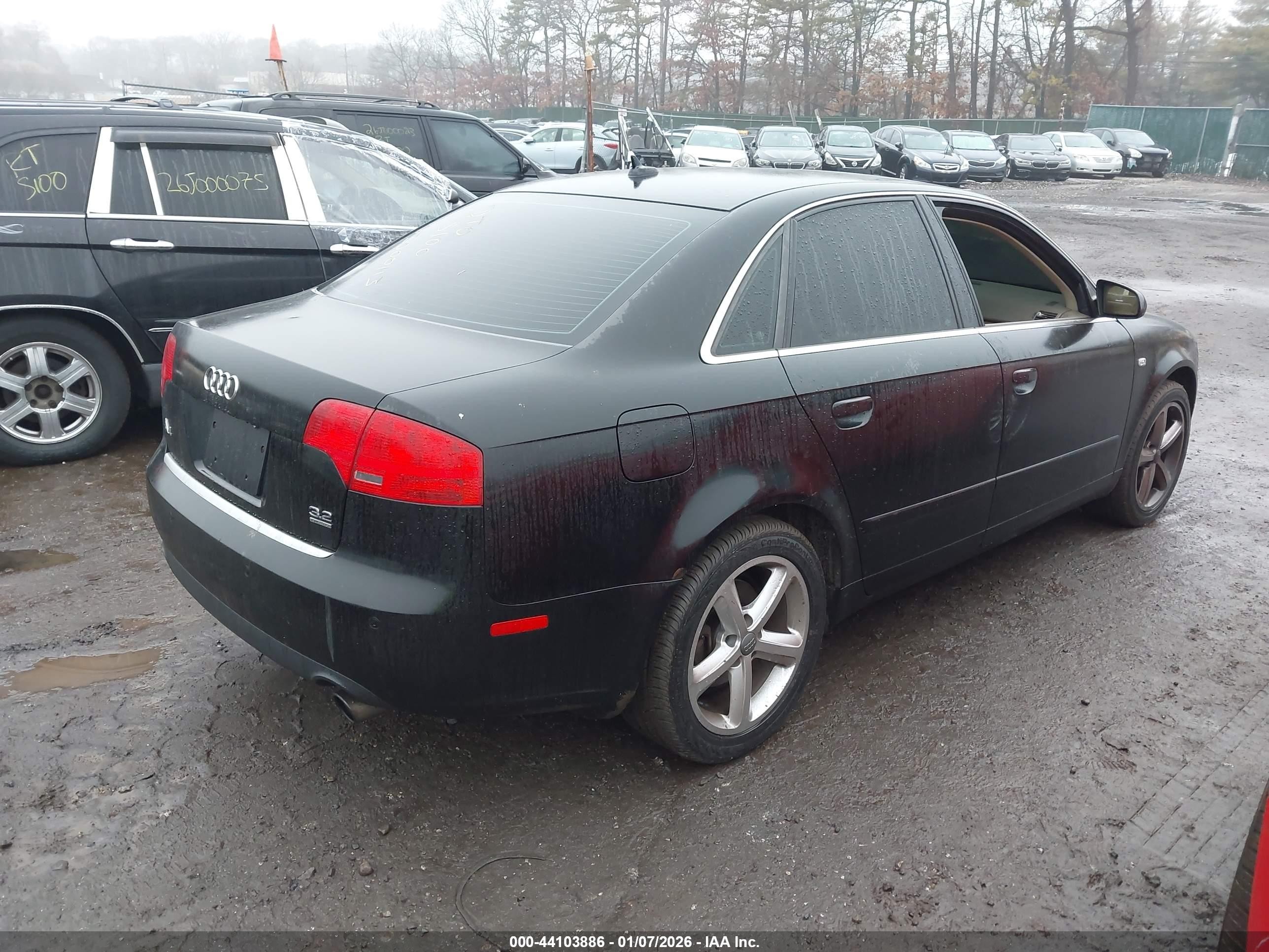 2007 Audi A4 3.2 Black vin: WAUDH78E17A195837