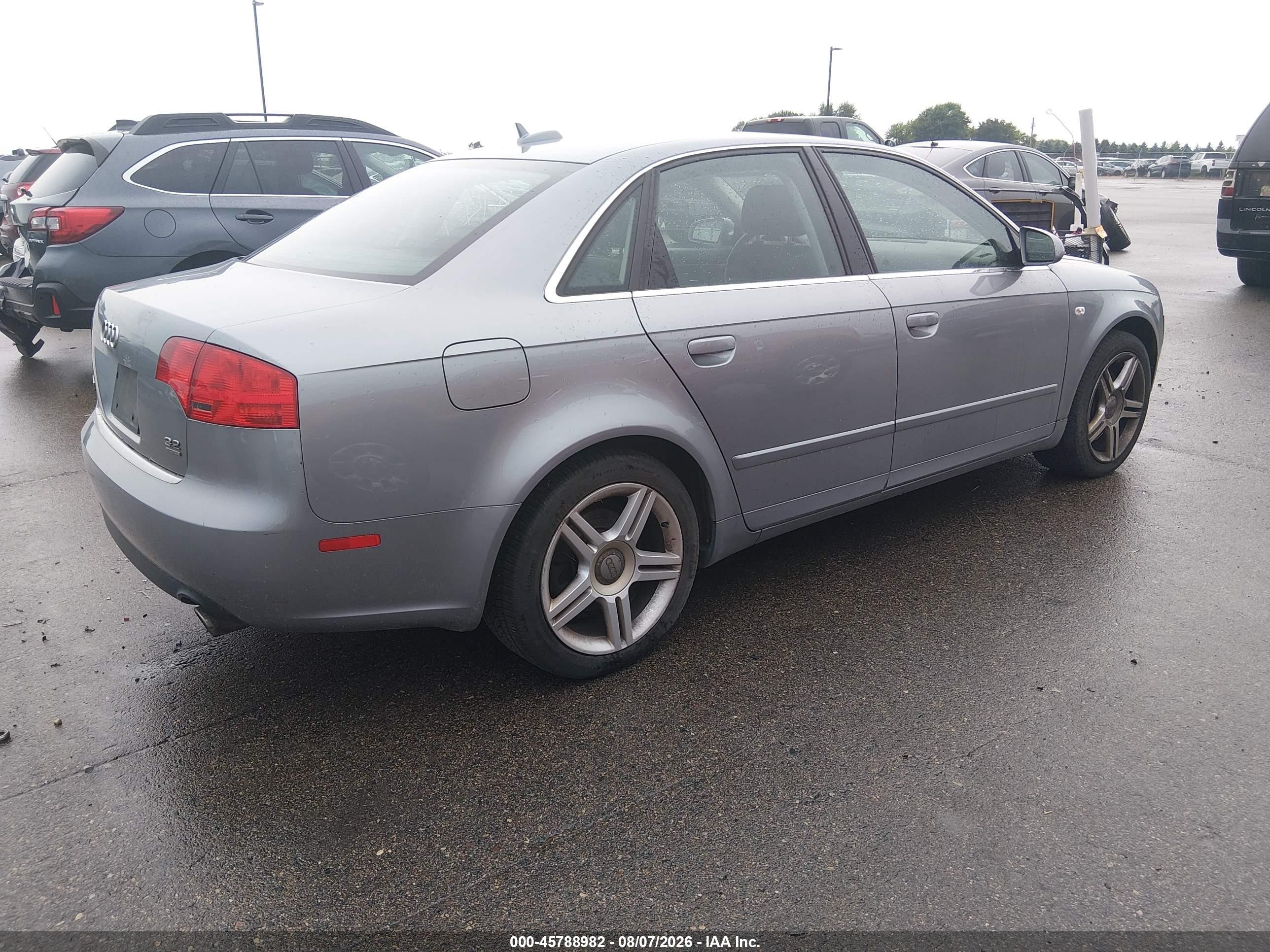 2006 Audi A4 3.2 Silver vin: WAUDH78E66A108559