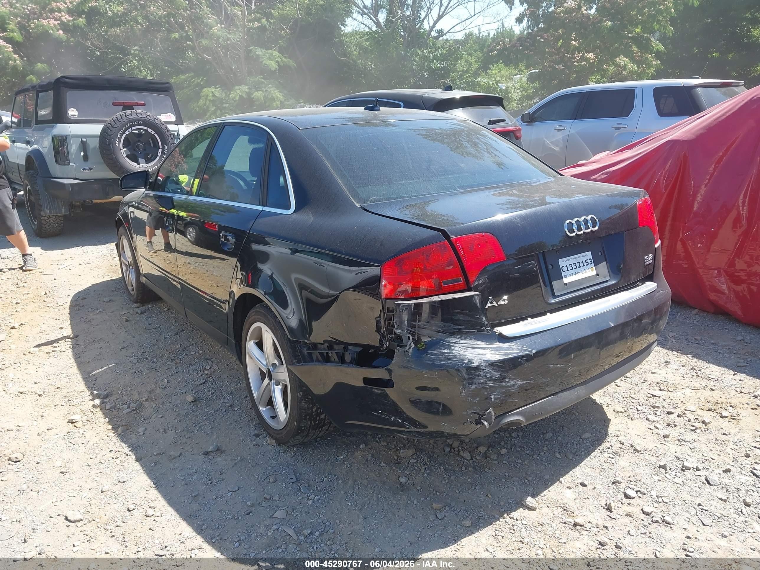 2007 Audi A4 3.2 Черный vin: WAUDH78EX7A251371