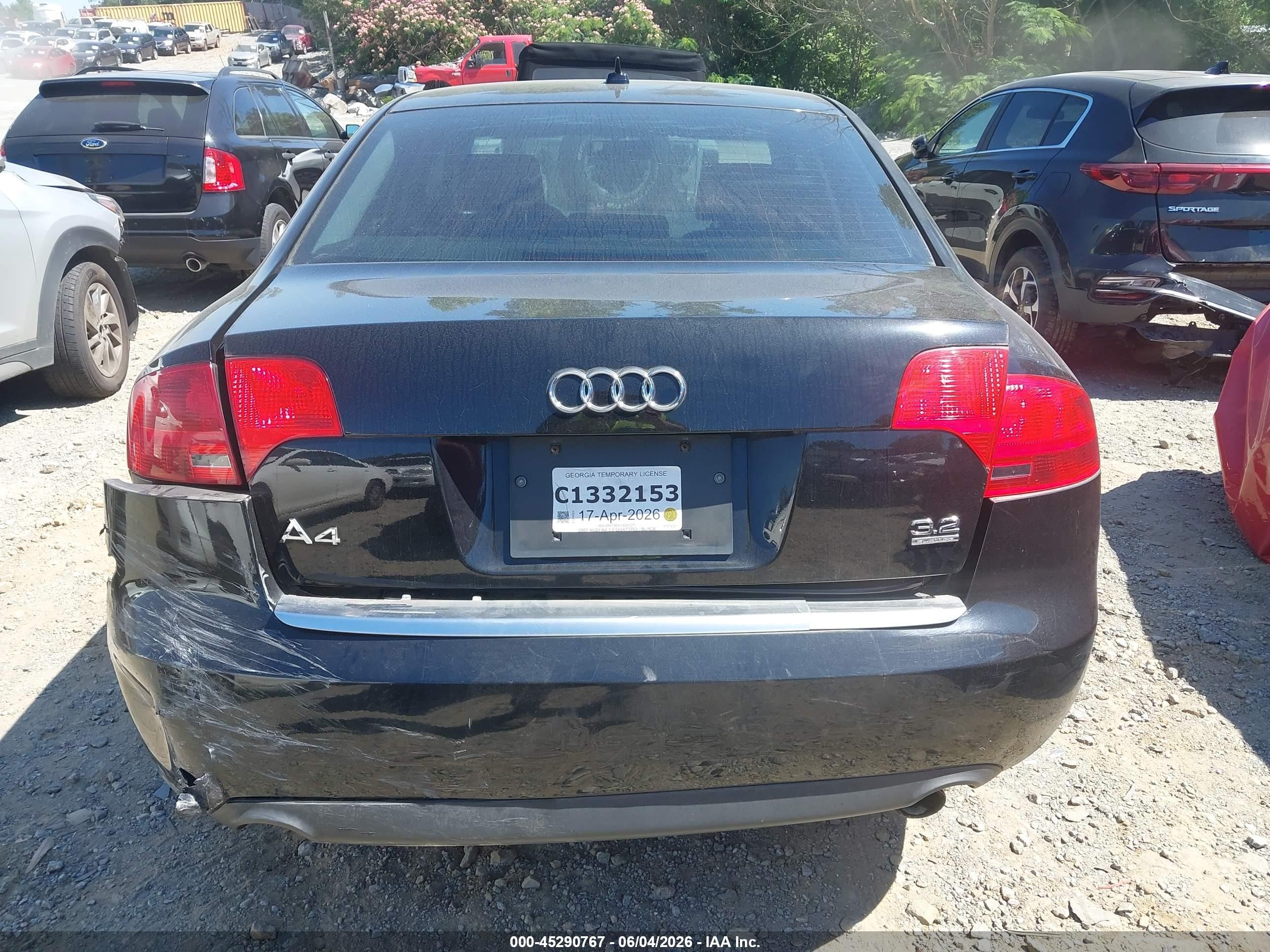 2007 Audi A4 3.2 Черный vin: WAUDH78EX7A251371