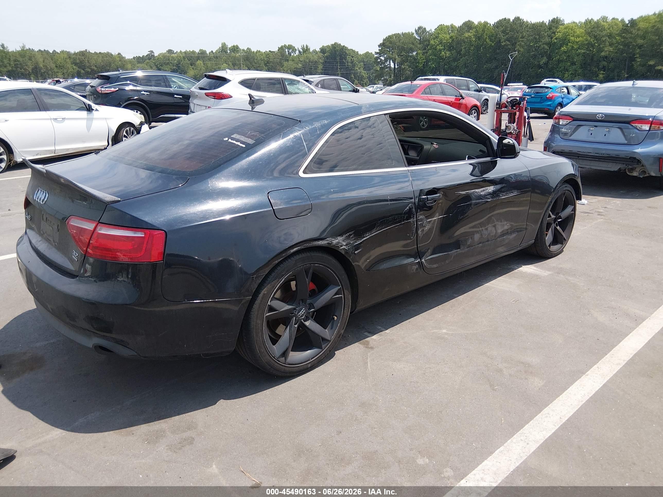 2008 Audi A5 3.2l Black vin: WAUDK78T28A020353