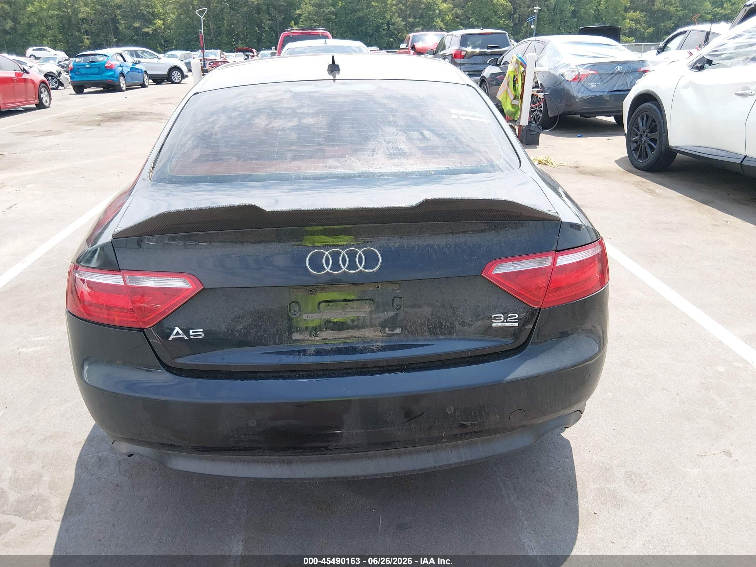 2008 Audi A5 3.2l Black vin: WAUDK78T28A020353