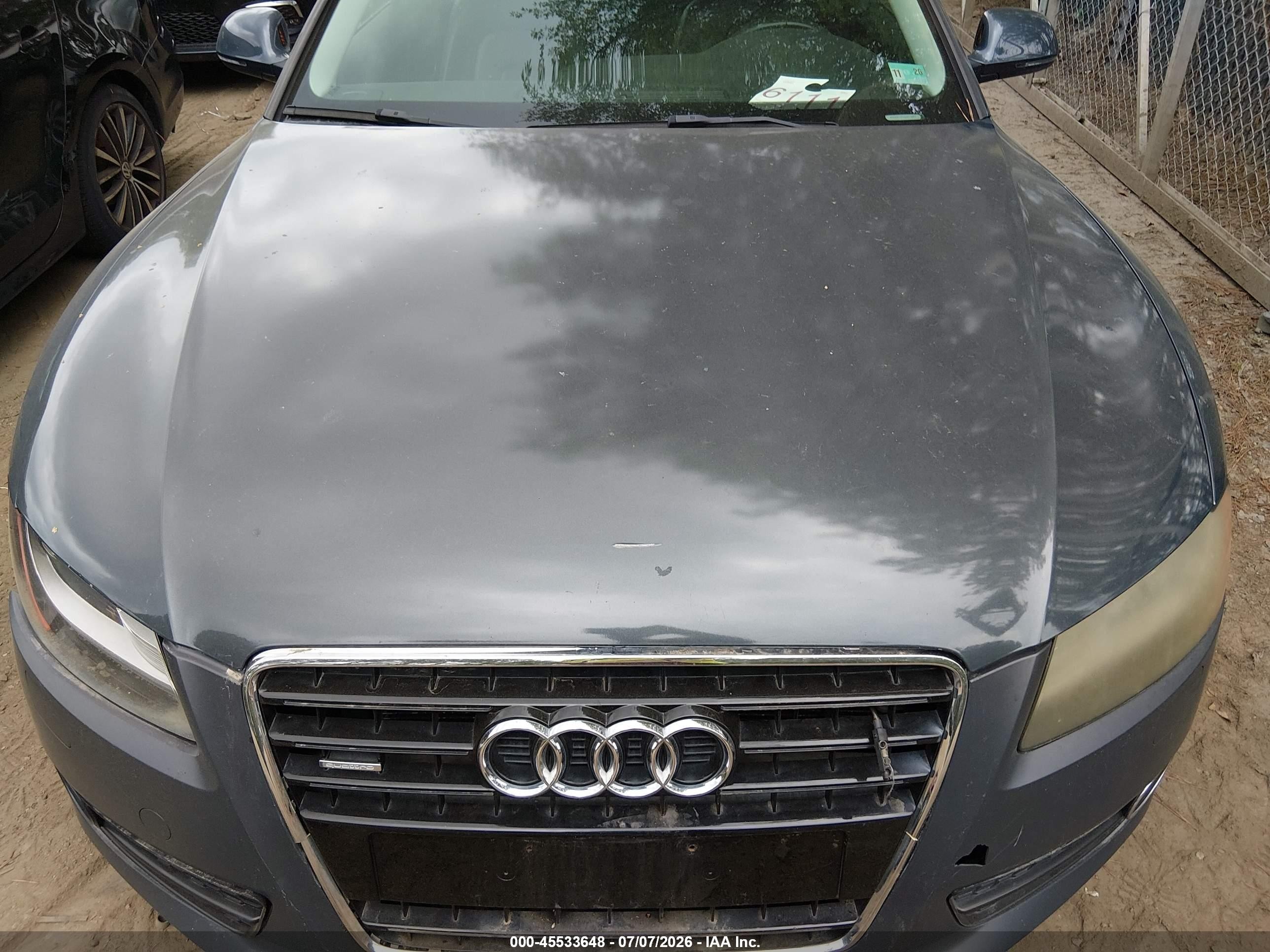 2009 Audi A5 3.2l Gray vin: WAUDK78T49A013857