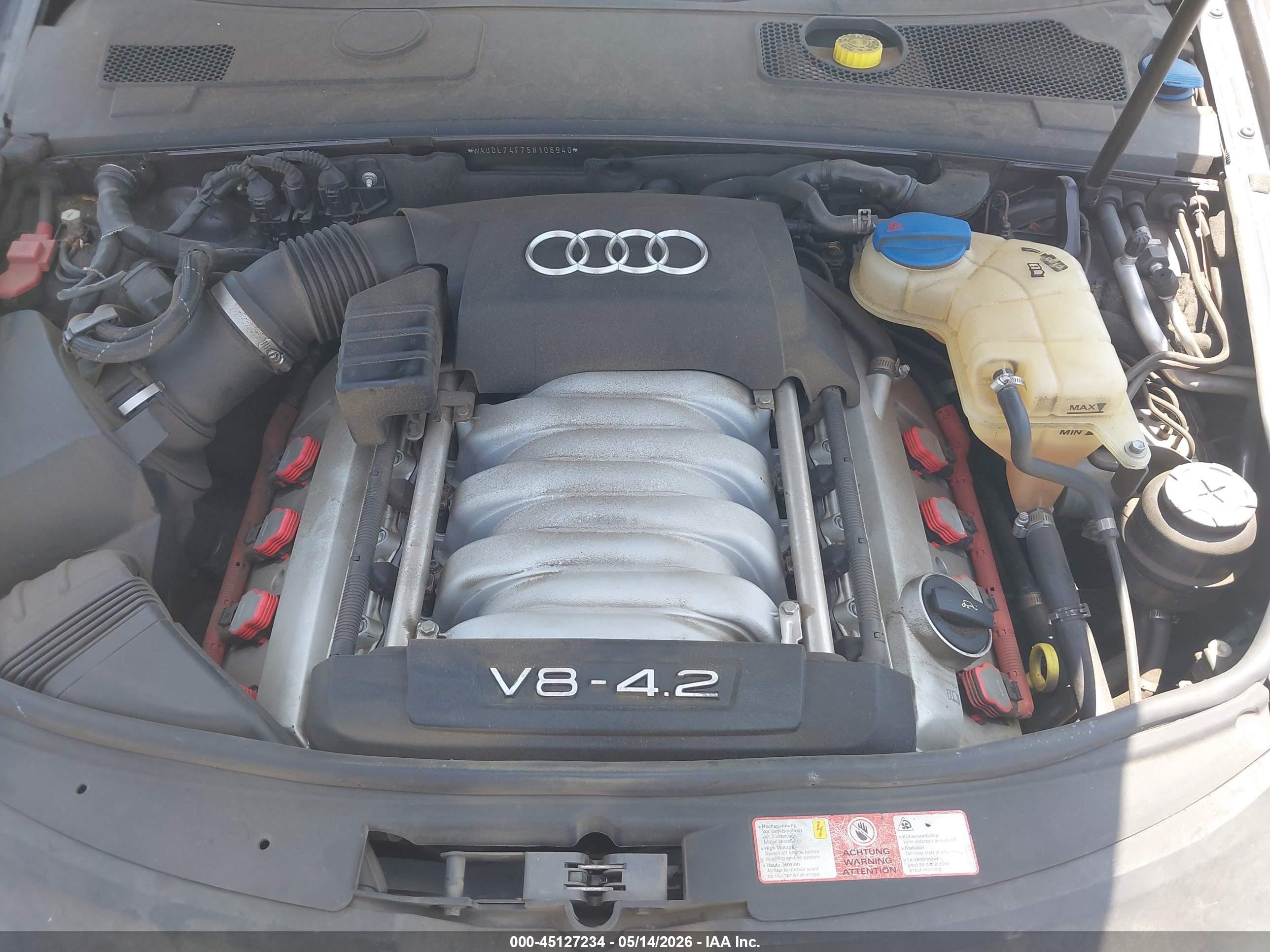 2005 Audi A6 4.2 Gray vin: WAUDL74F75N106940