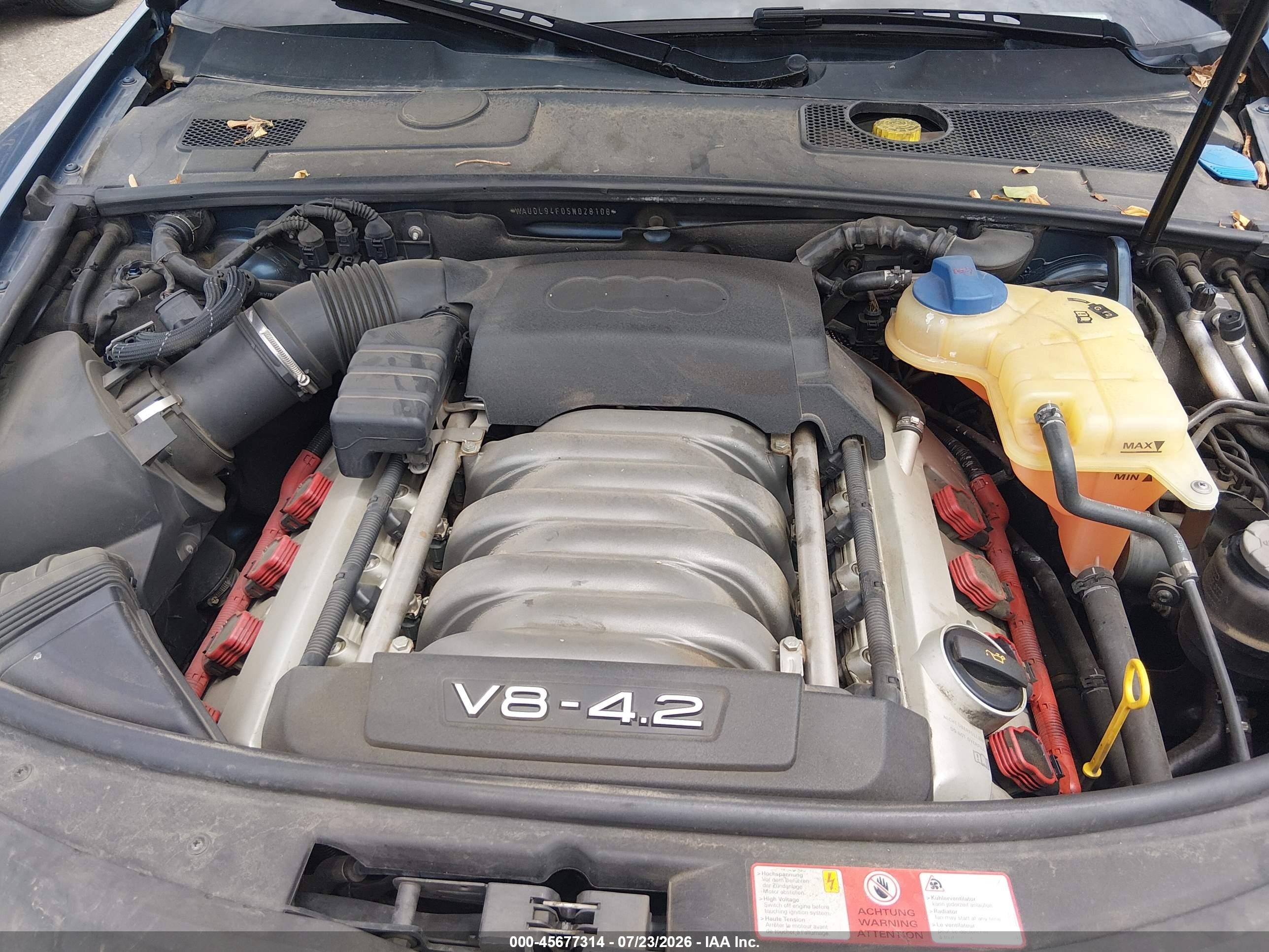 2005 Audi A6 4.2 Blue vin: WAUDL94F05N028108