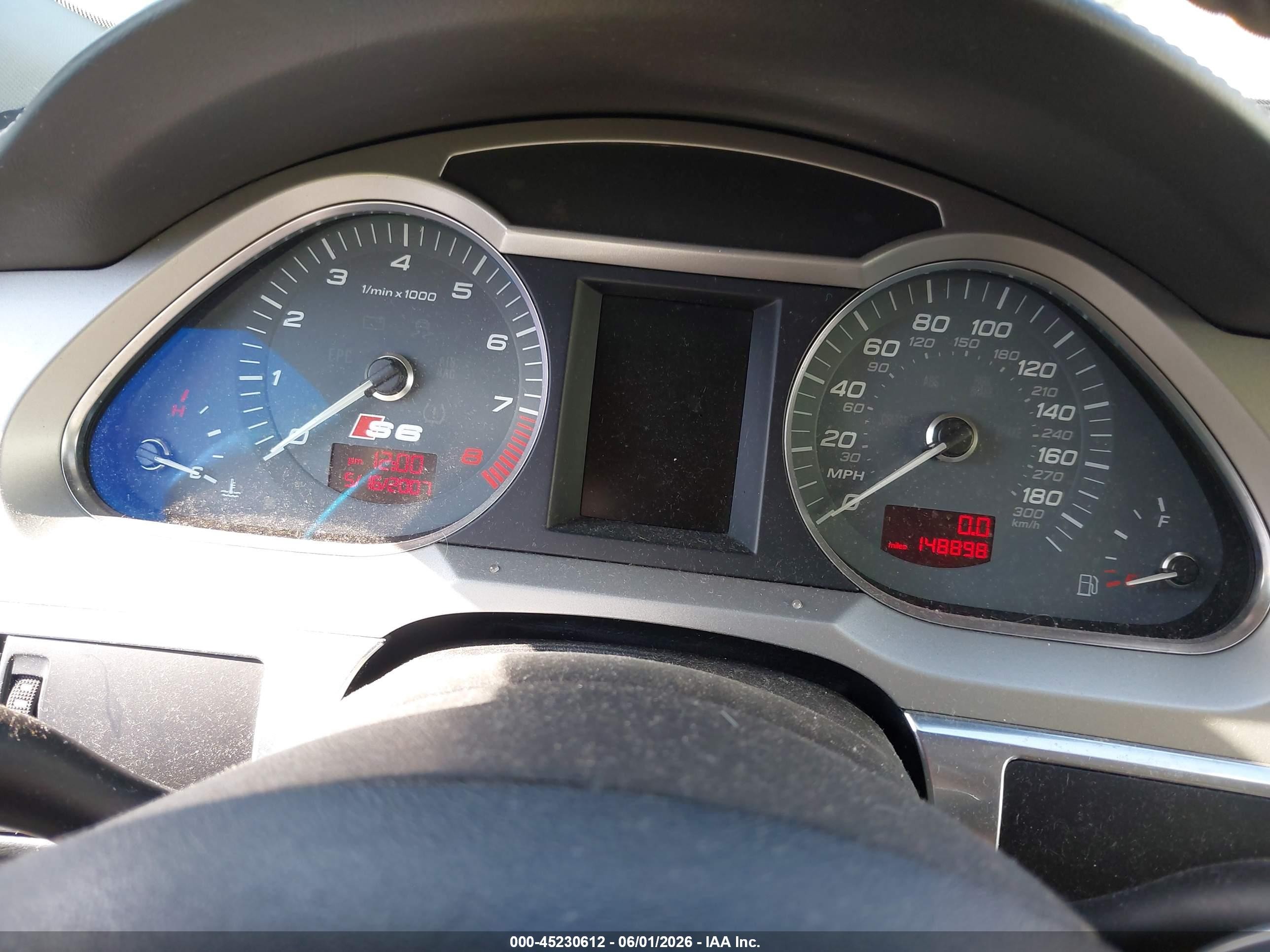 2008 Audi S6 5.2 Black vin: WAUDN74F88N107545