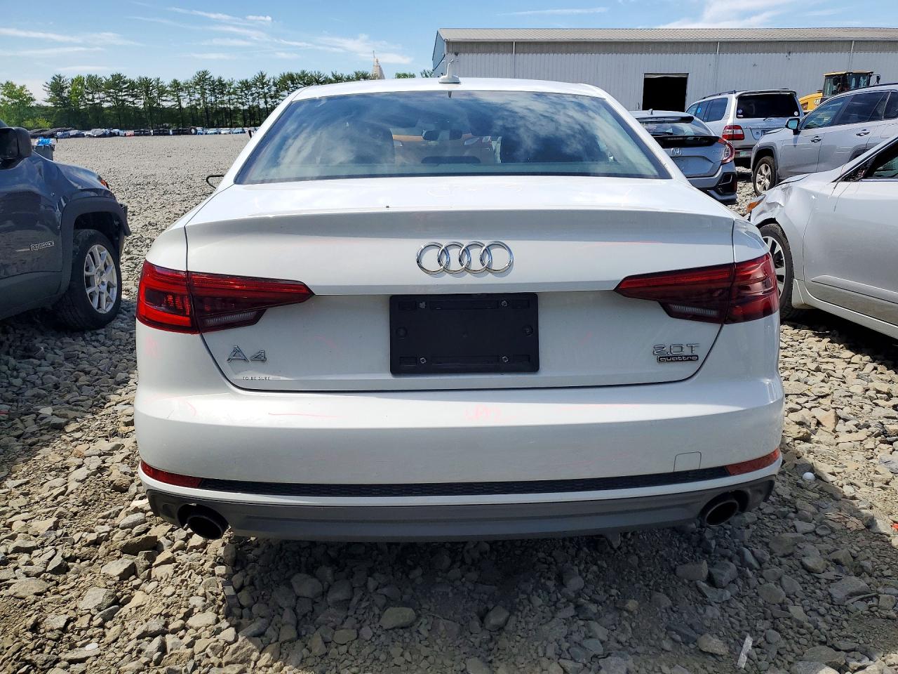 2017 Audi A4 Premium White vin: WAUDNAF47HN049940
