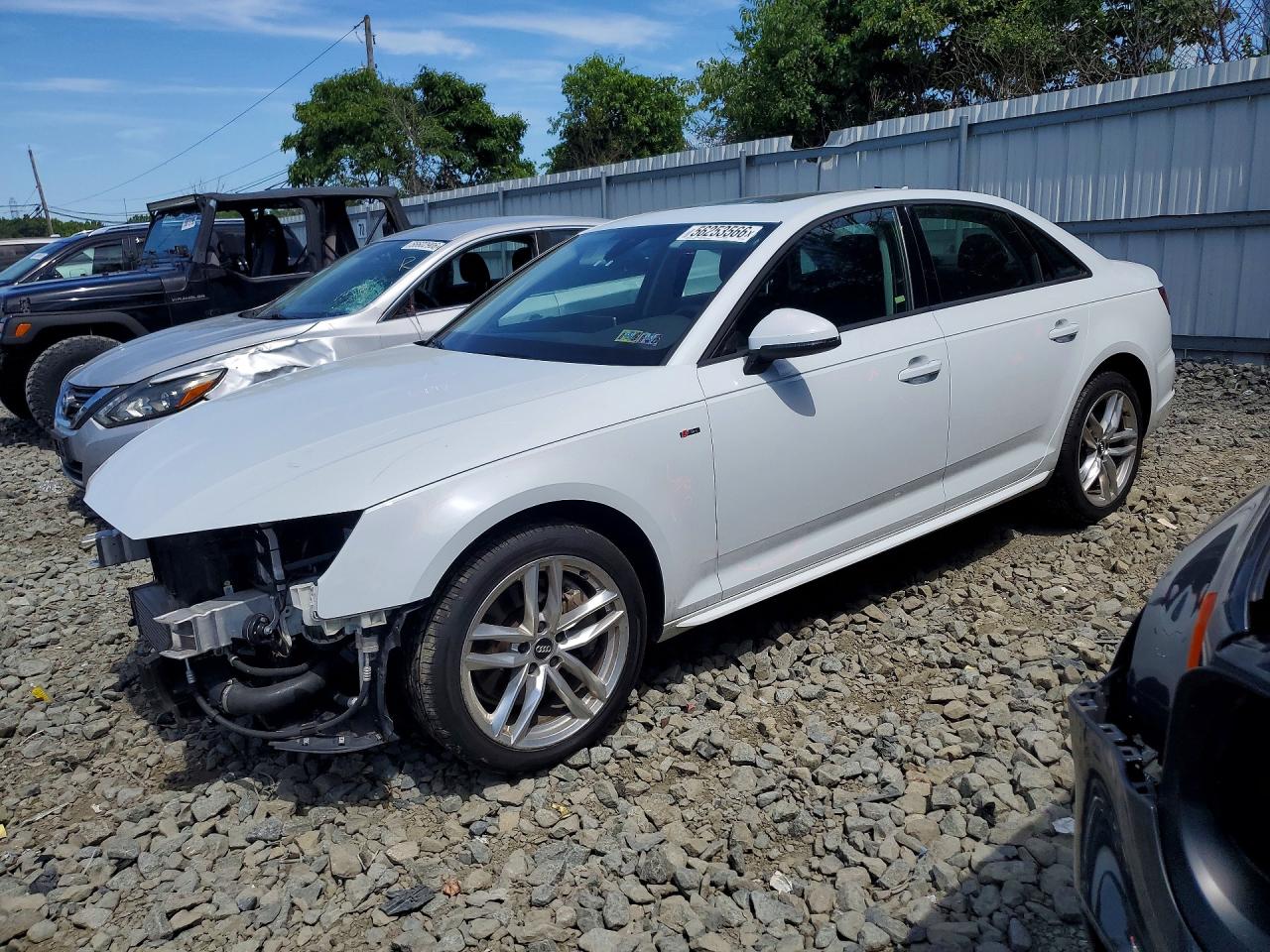 2017 Audi A4 Premium White vin: WAUDNAF47HN049940