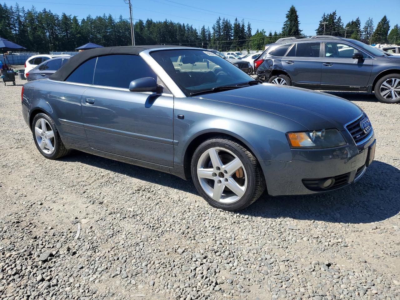 2004 Audi A4 Quattro Gray vin: WAUDT48H04K016684