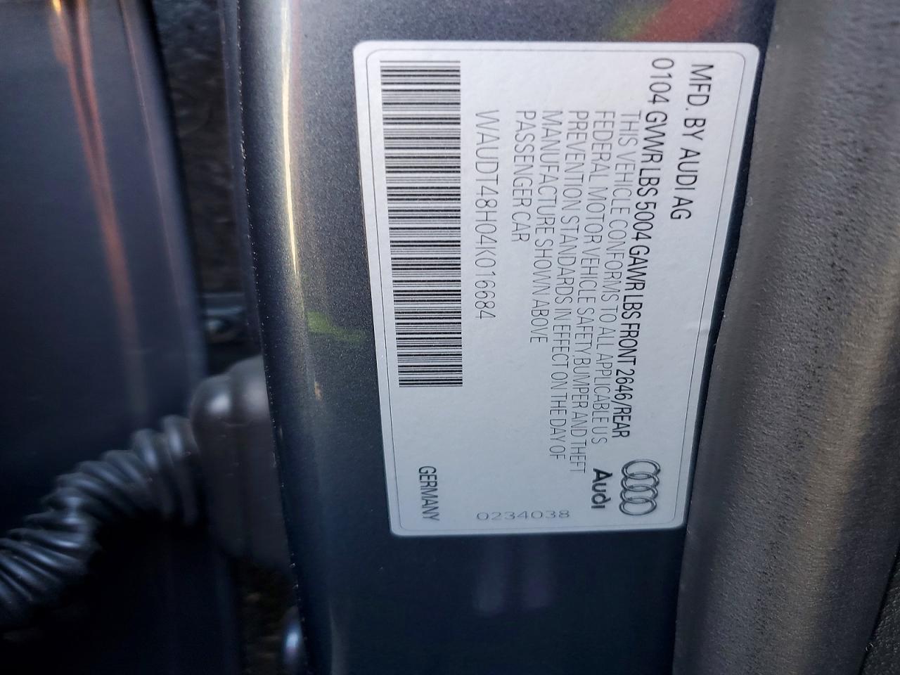 2004 Audi A4 Quattro Gray vin: WAUDT48H04K016684