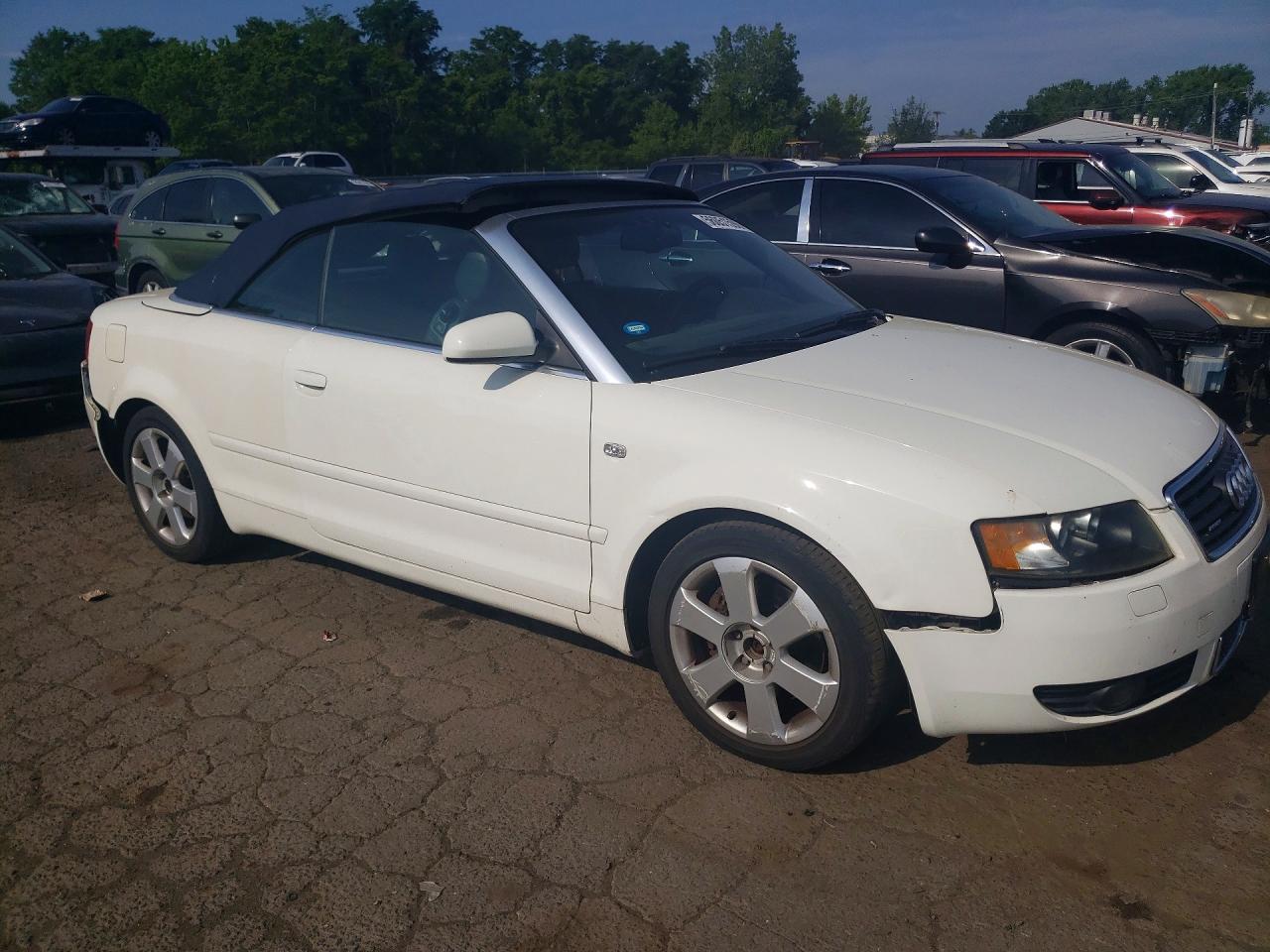 2005 Audi A4 Quattro Cabriolet White vin: WAUDT48H05K016668