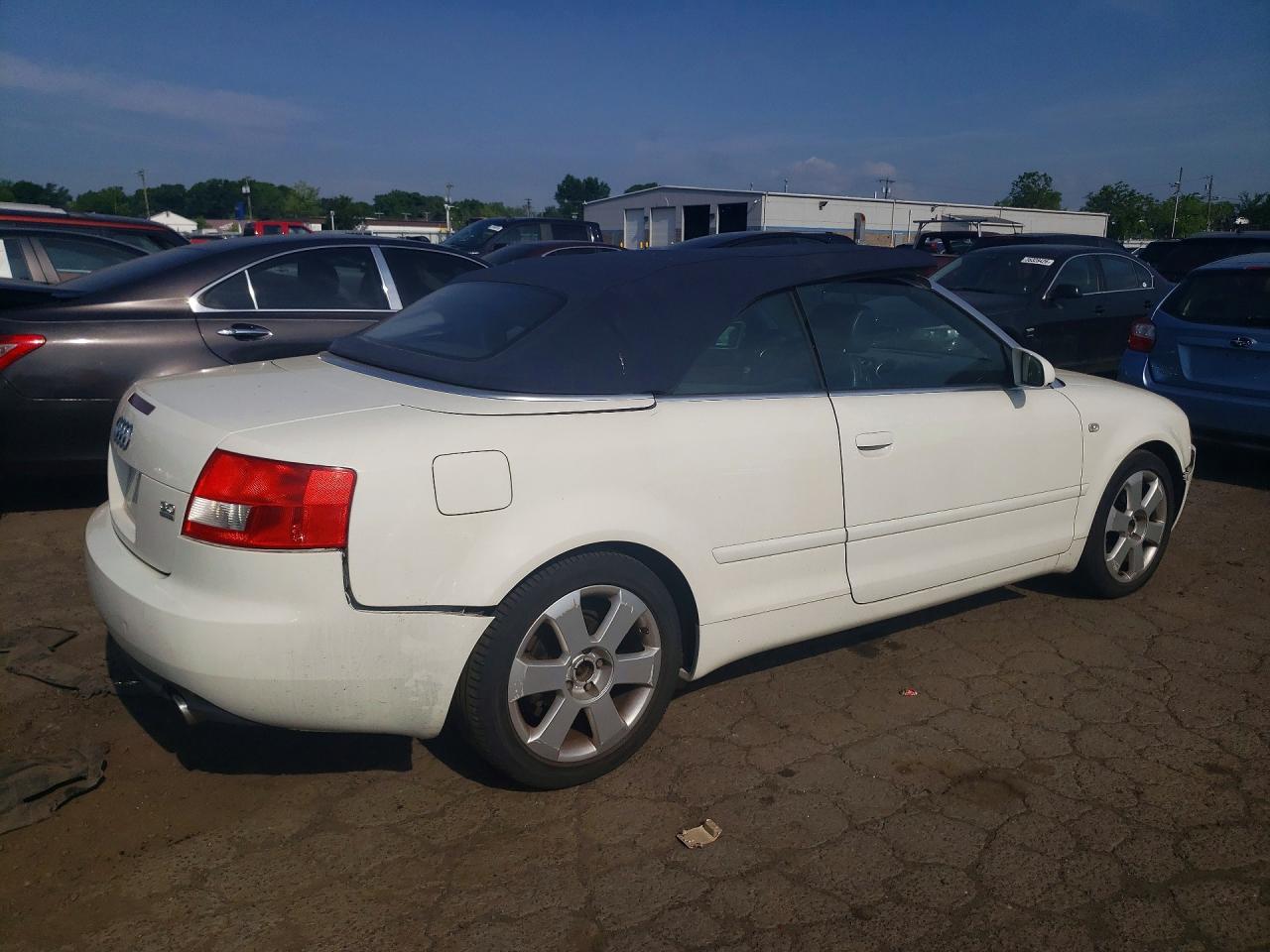 2005 Audi A4 Quattro Cabriolet White vin: WAUDT48H05K016668
