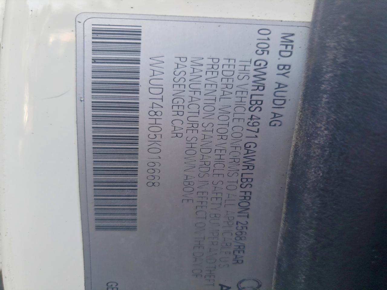 2005 Audi A4 Quattro Cabriolet White vin: WAUDT48H05K016668