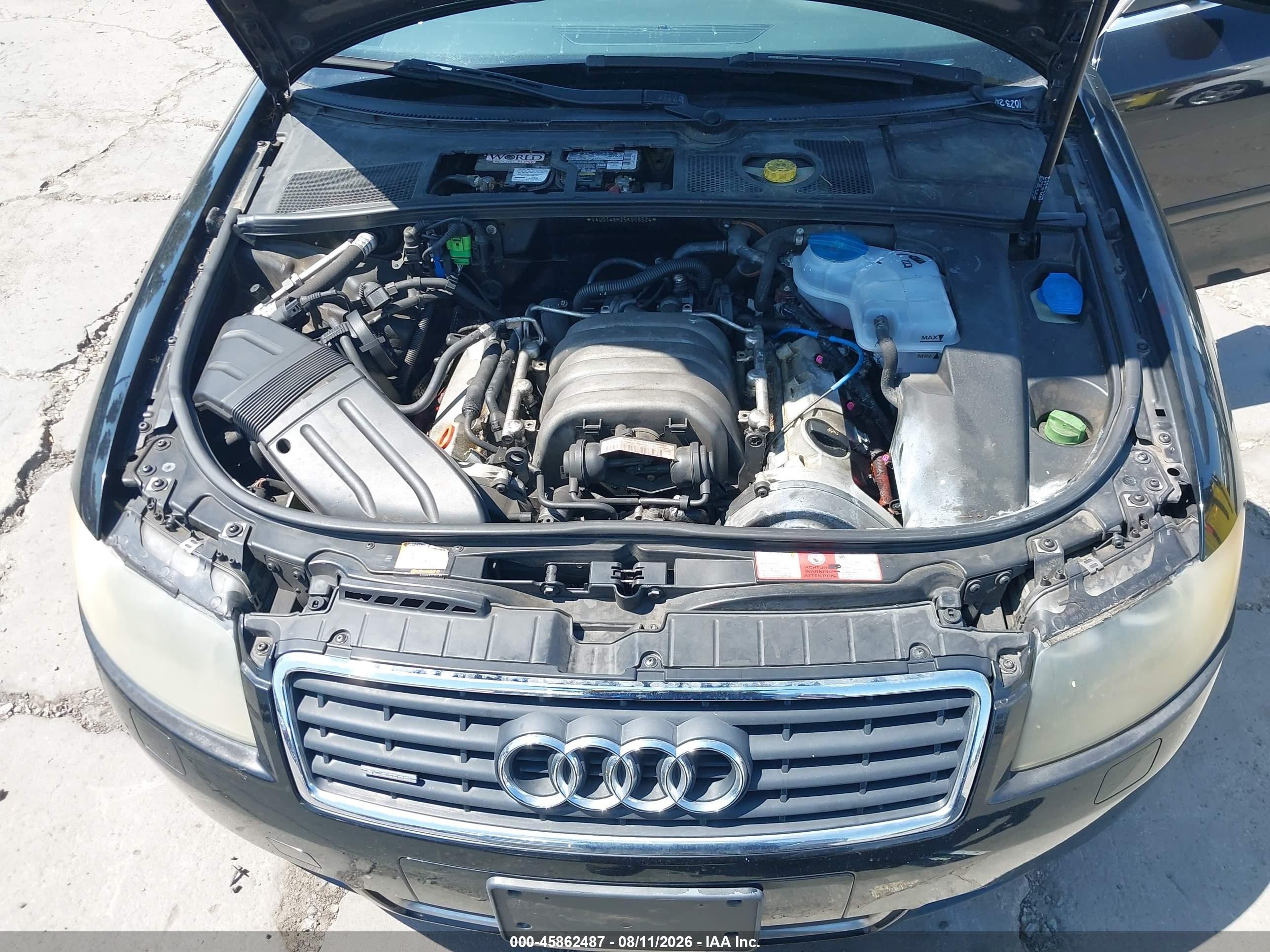 2005 Audi A4 3.0 Black vin: WAUDT48H25K008524