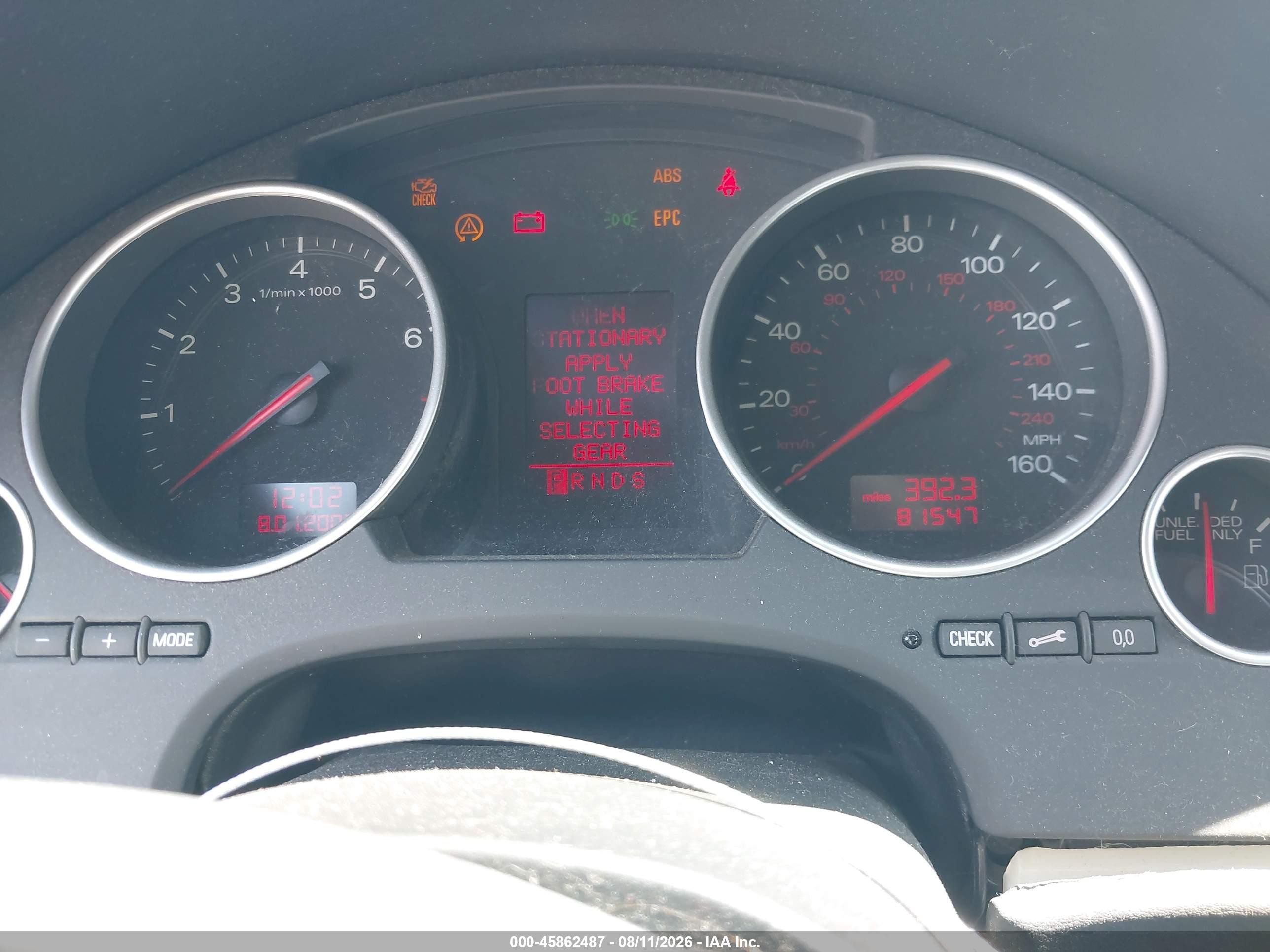2005 Audi A4 3.0 Black vin: WAUDT48H25K008524