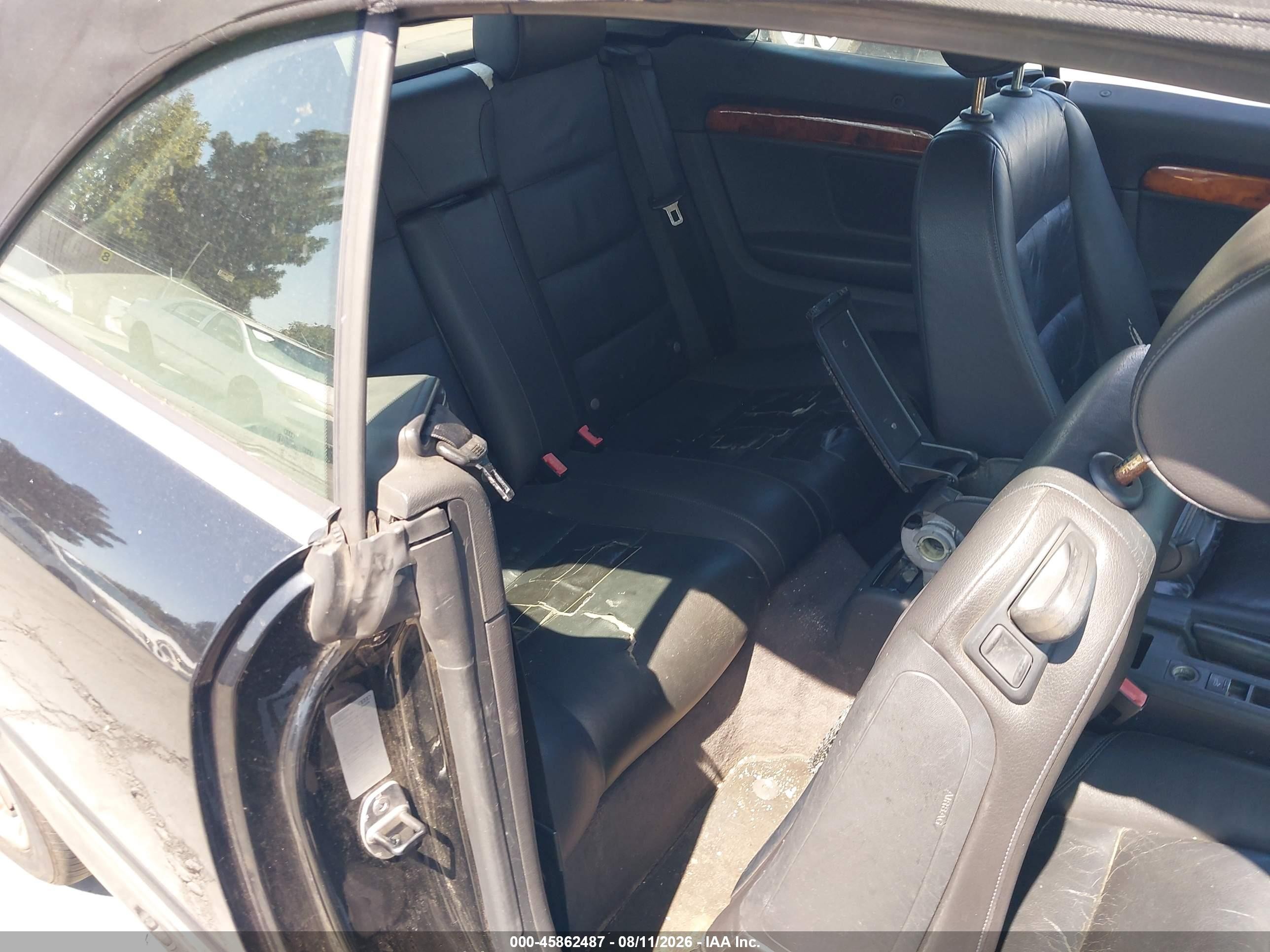 2005 Audi A4 3.0 Black vin: WAUDT48H25K008524