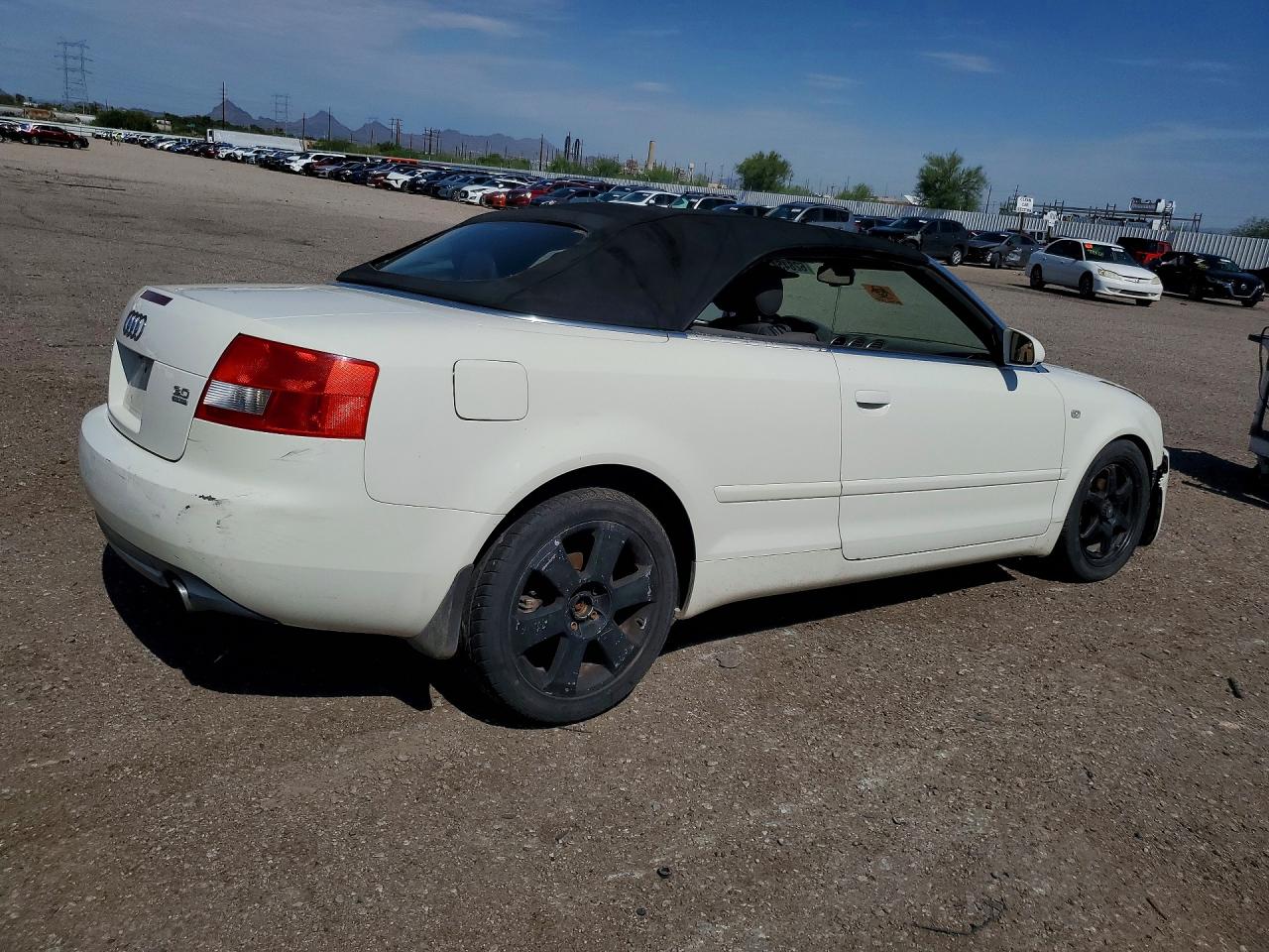 2005 Audi A4 Quattro Cabriolet White vin: WAUDT48H45K009254