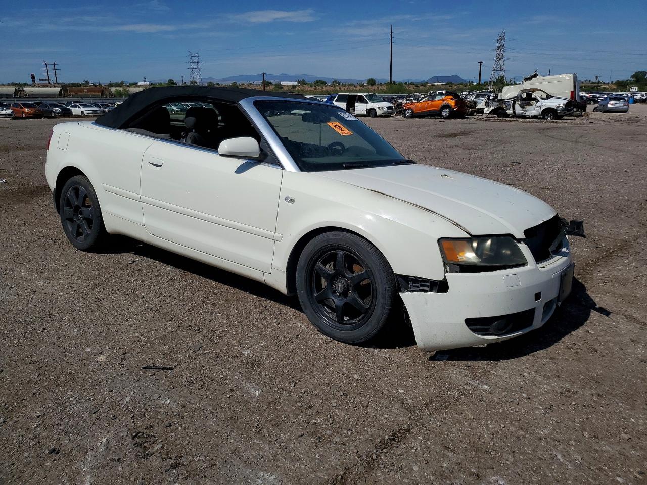 2005 Audi A4 Quattro Cabriolet White vin: WAUDT48H45K009254