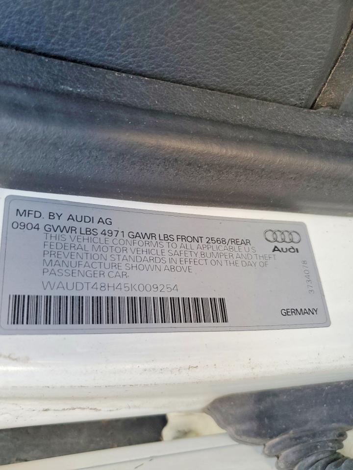 2005 Audi A4 Quattro Cabriolet White vin: WAUDT48H45K009254