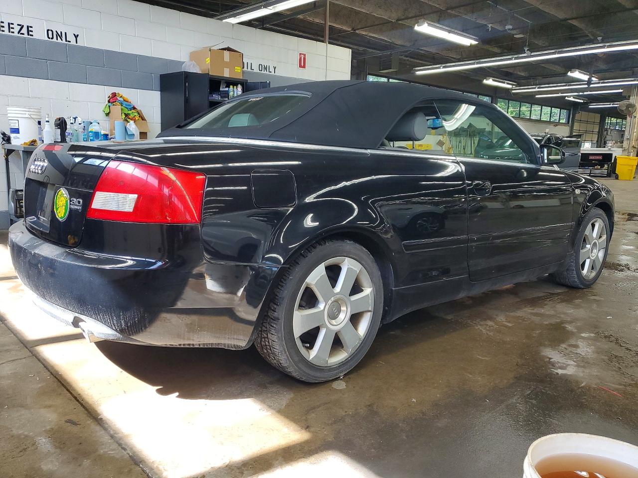 2005 Audi A4 Quattro Cabriolet Black vin: WAUDT48H45K012557
