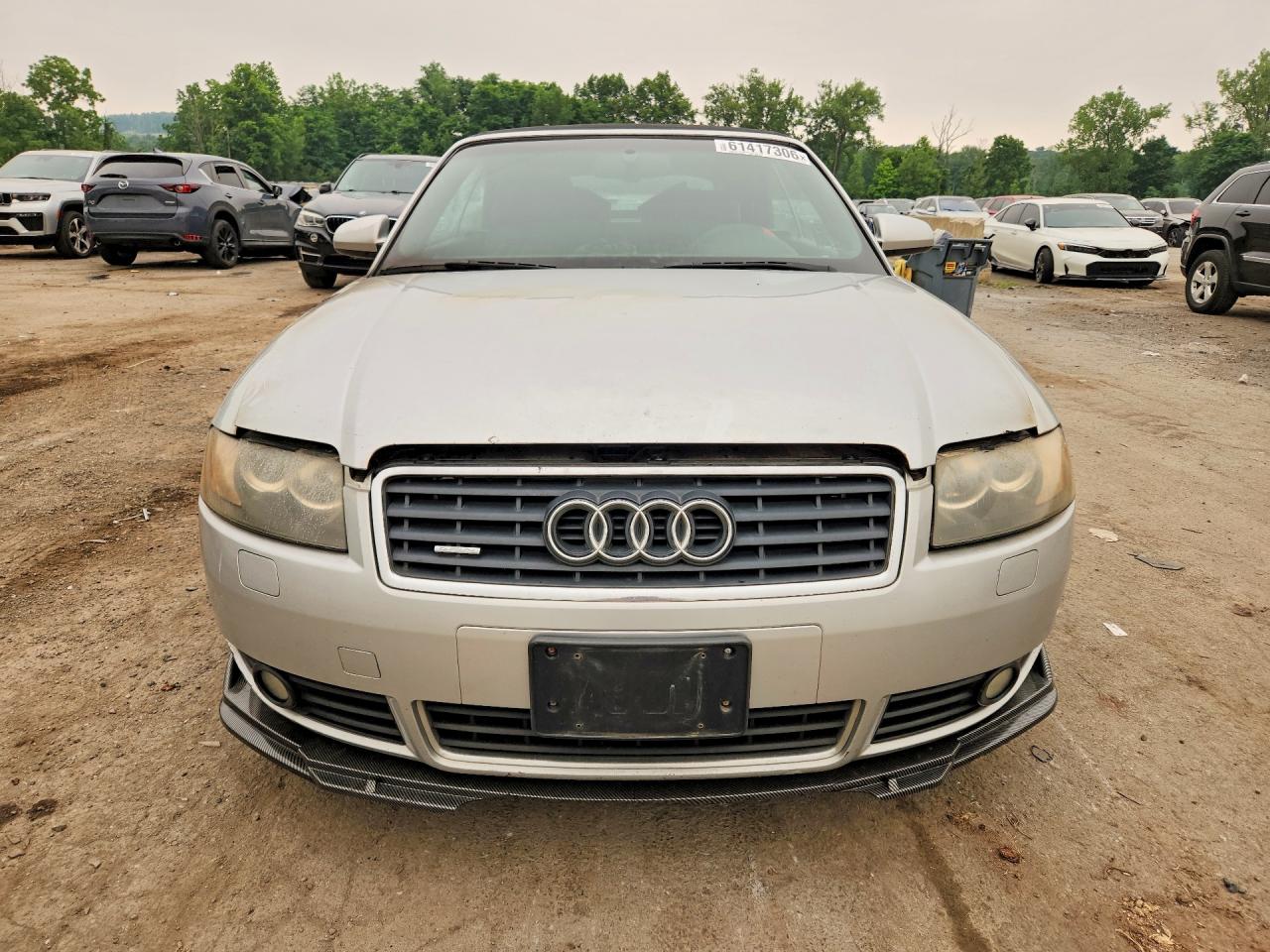 2005 Audi A4 Quattro Cabriolet Silver vin: WAUDT48H45K012767