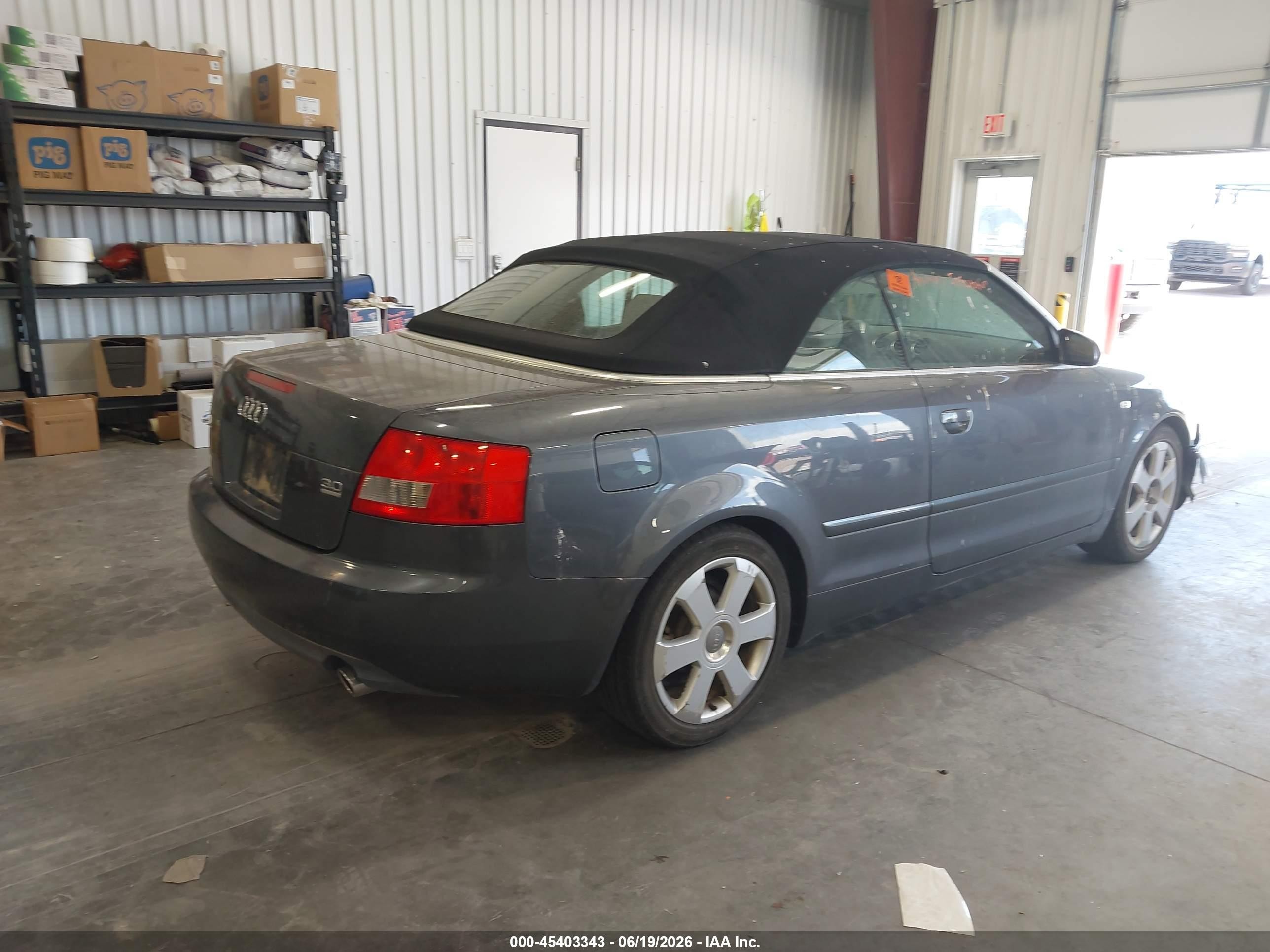 2006 Audi A4 3.0 Gray vin: WAUDT48H86K010456