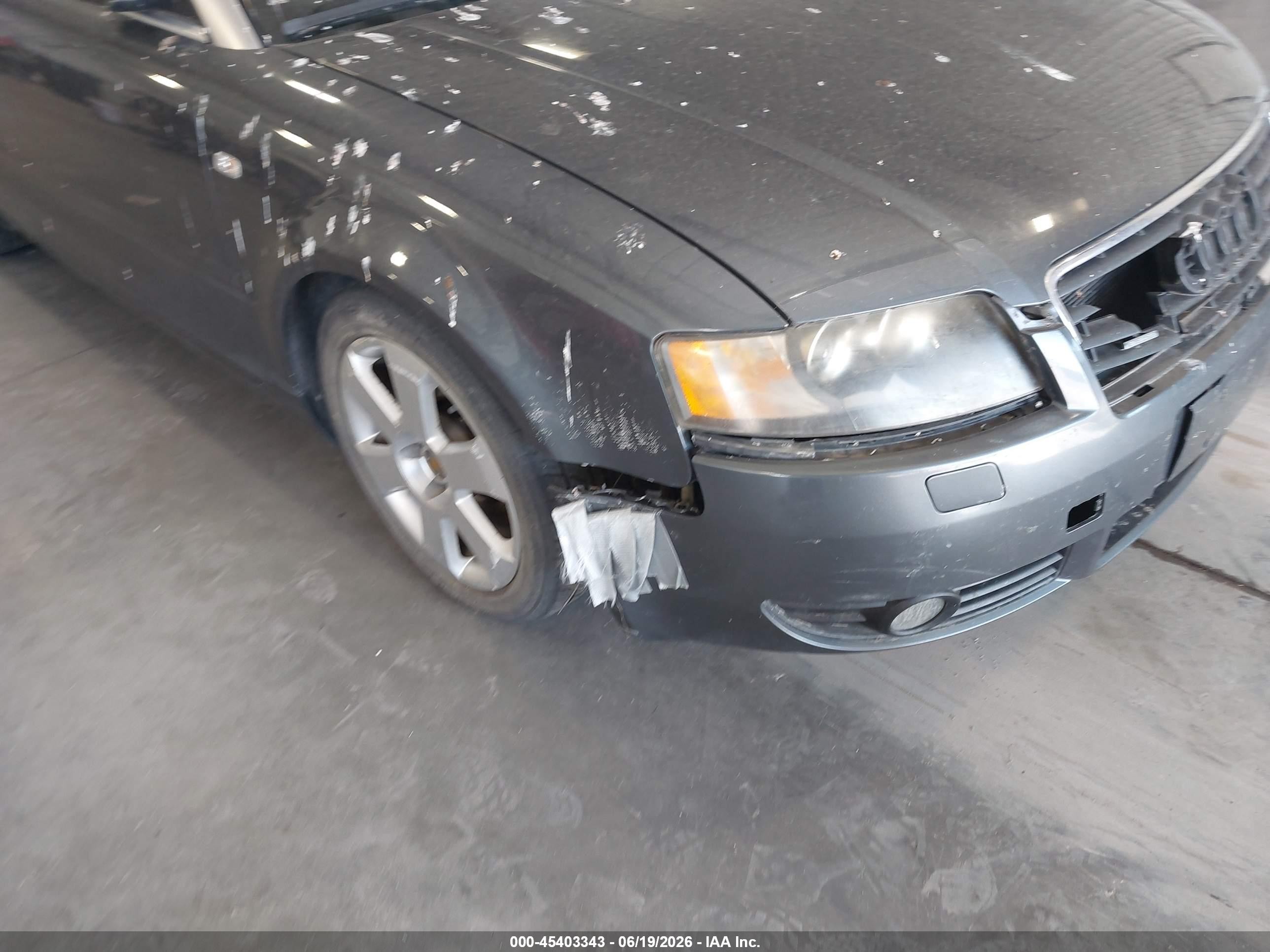 2006 Audi A4 3.0 Gray vin: WAUDT48H86K010456