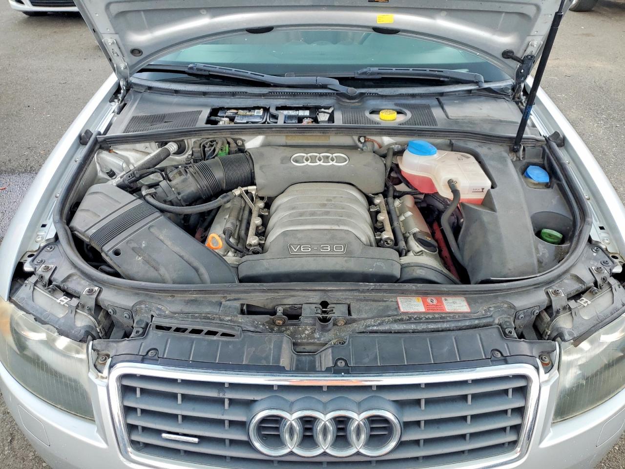 2004 Audi A4 Quattro Silver vin: WAUDT48H94K024914