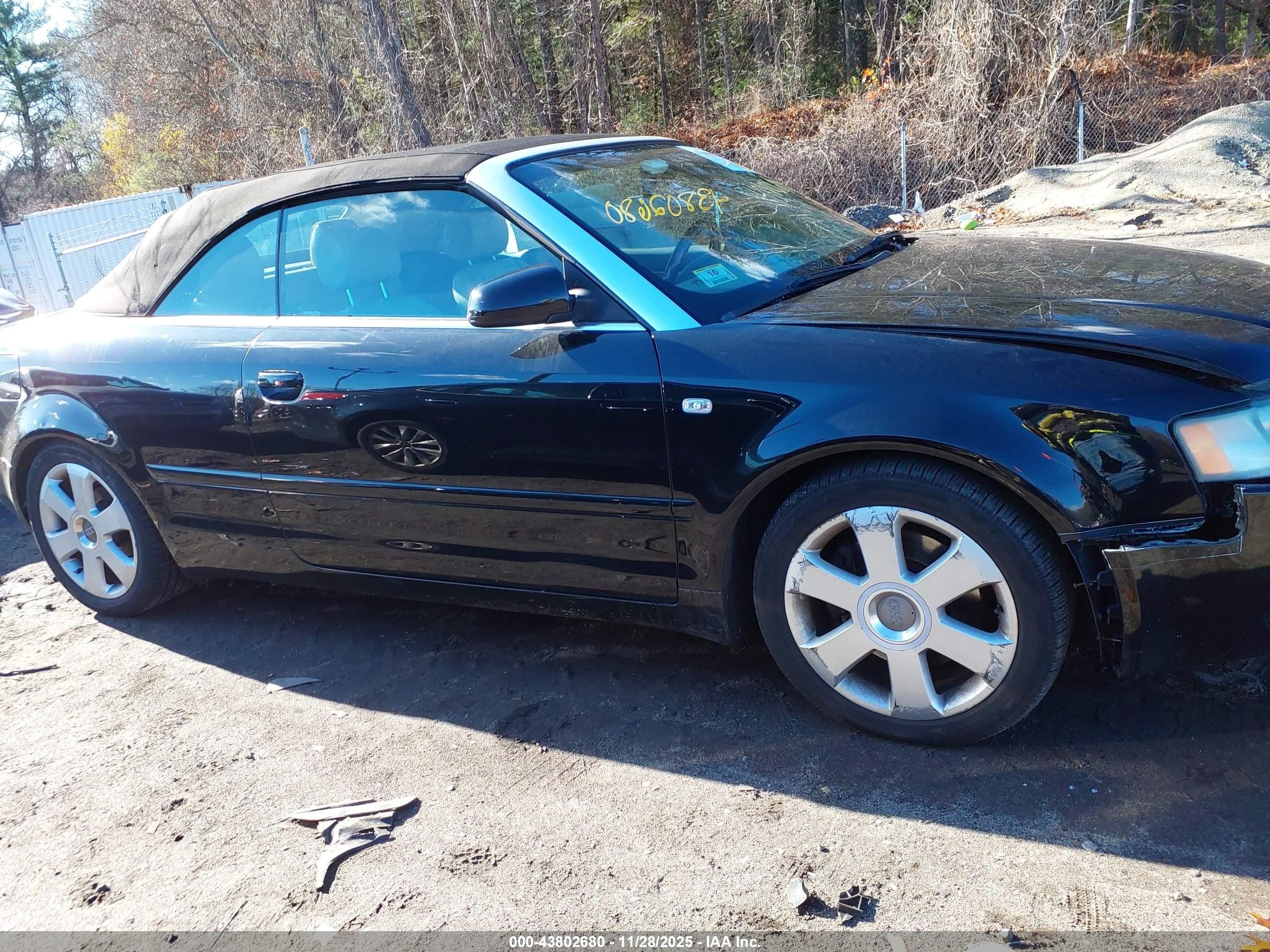 2005 Audi A4 3.0 Черный vin: WAUDT48H95K007600