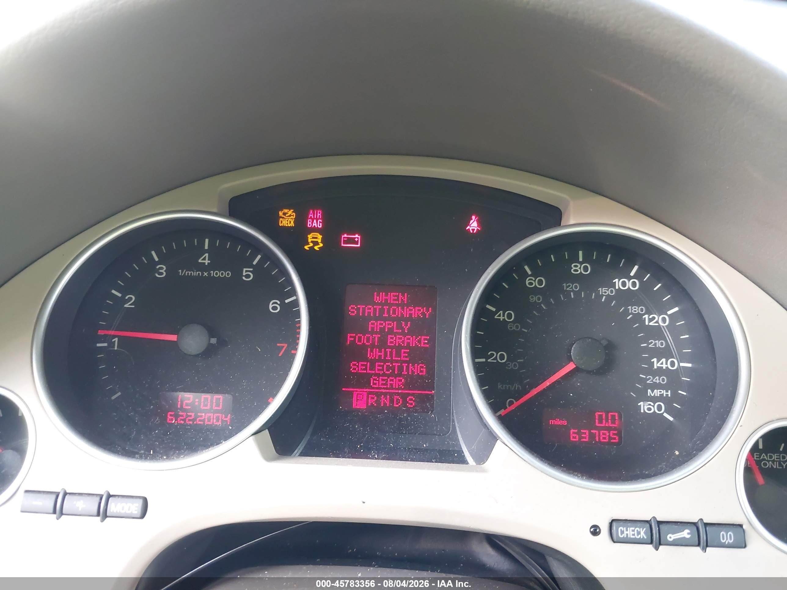 2005 Audi A4 3.0 Gold vin: WAUDT48H95K019441