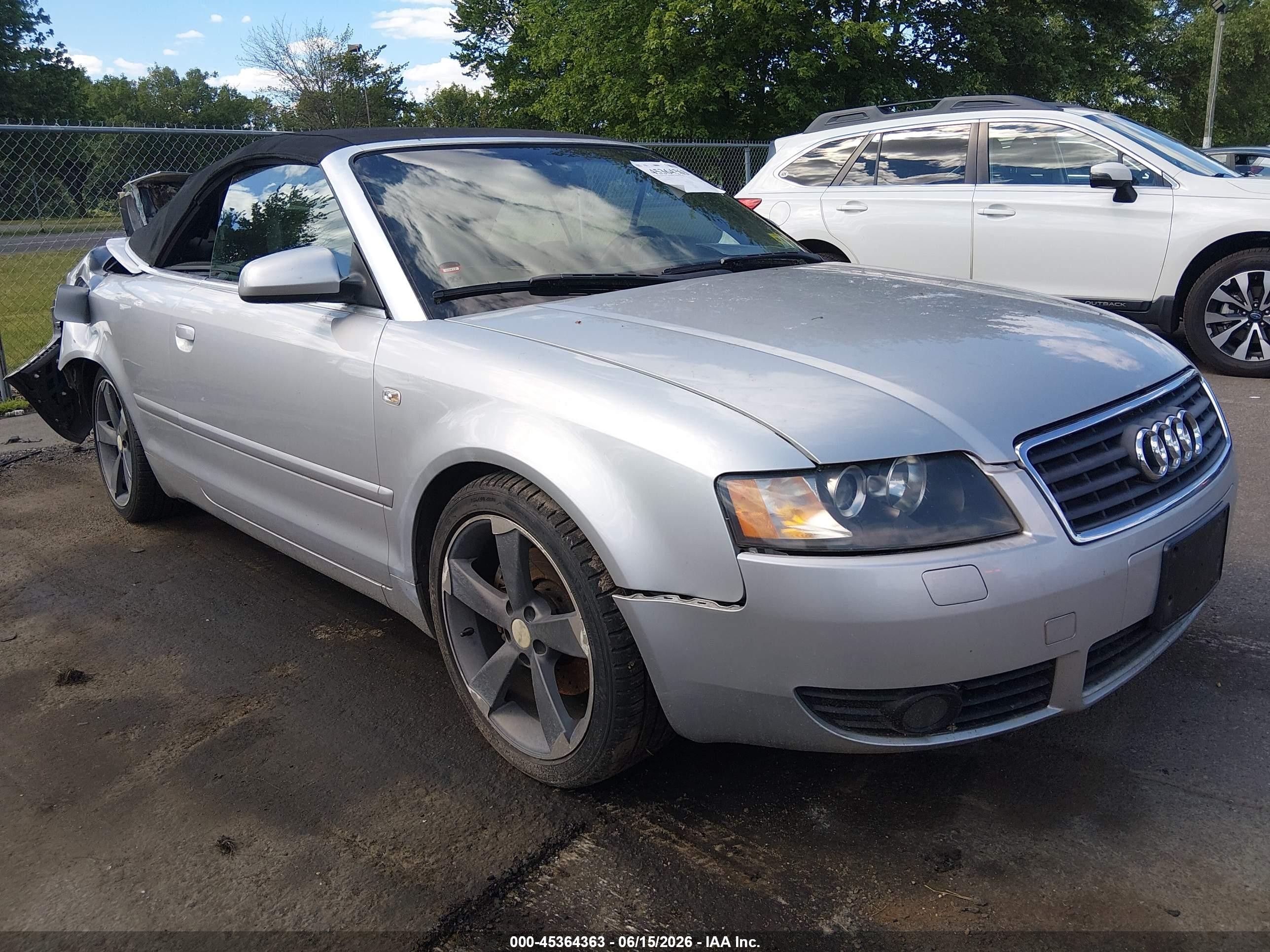 2005 Audi A4 3.0 Silver vin: WAUDT48HX5K005192
