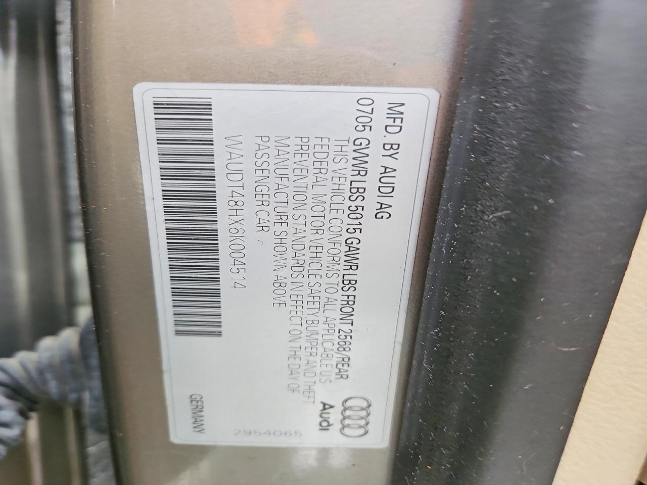 2006 Audi A4 Quattro Gray vin: WAUDT48HX6K004514