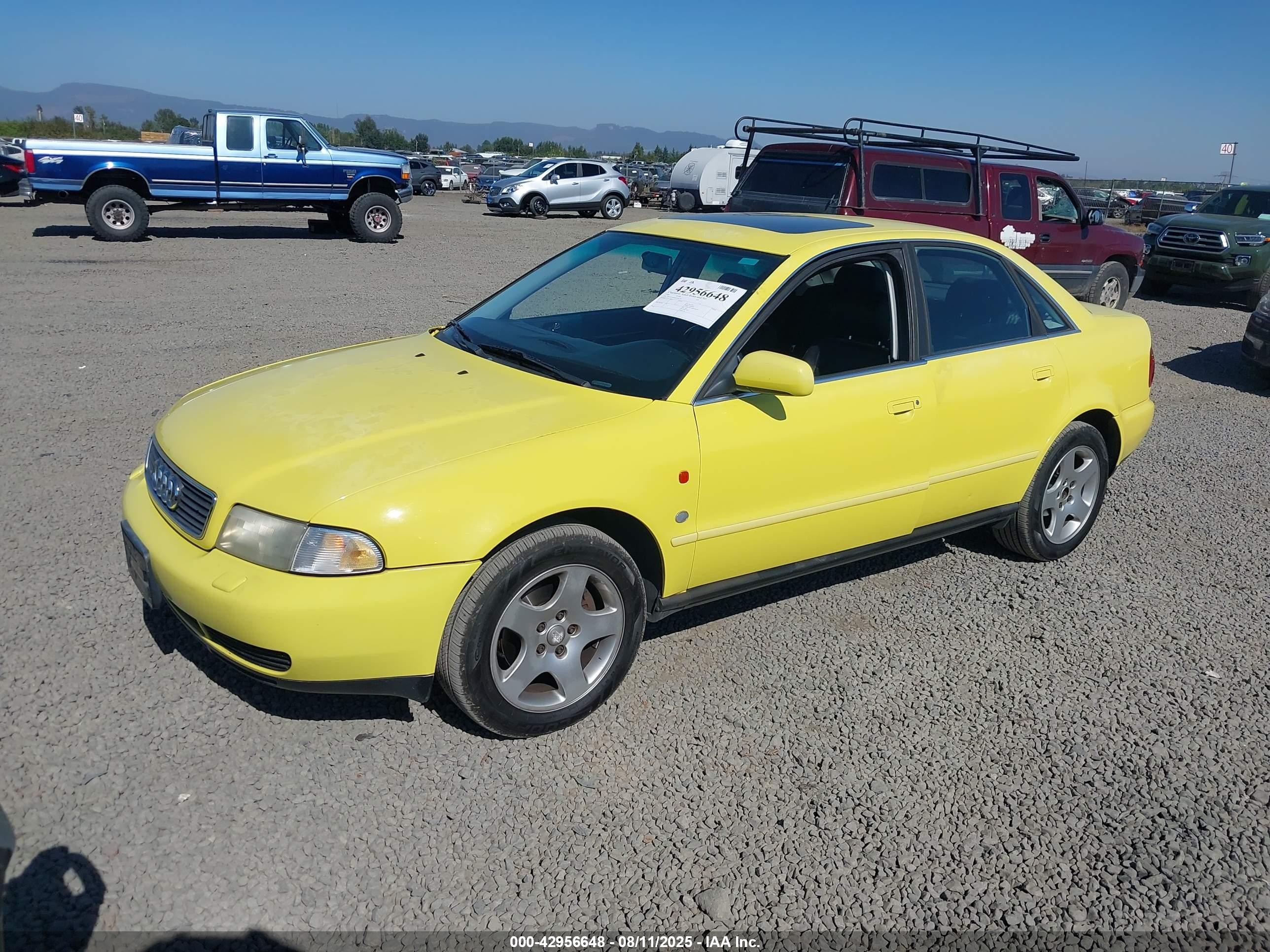 1996 Audi A4 Quattro Yellow vin: WAUEA88DXTA301721