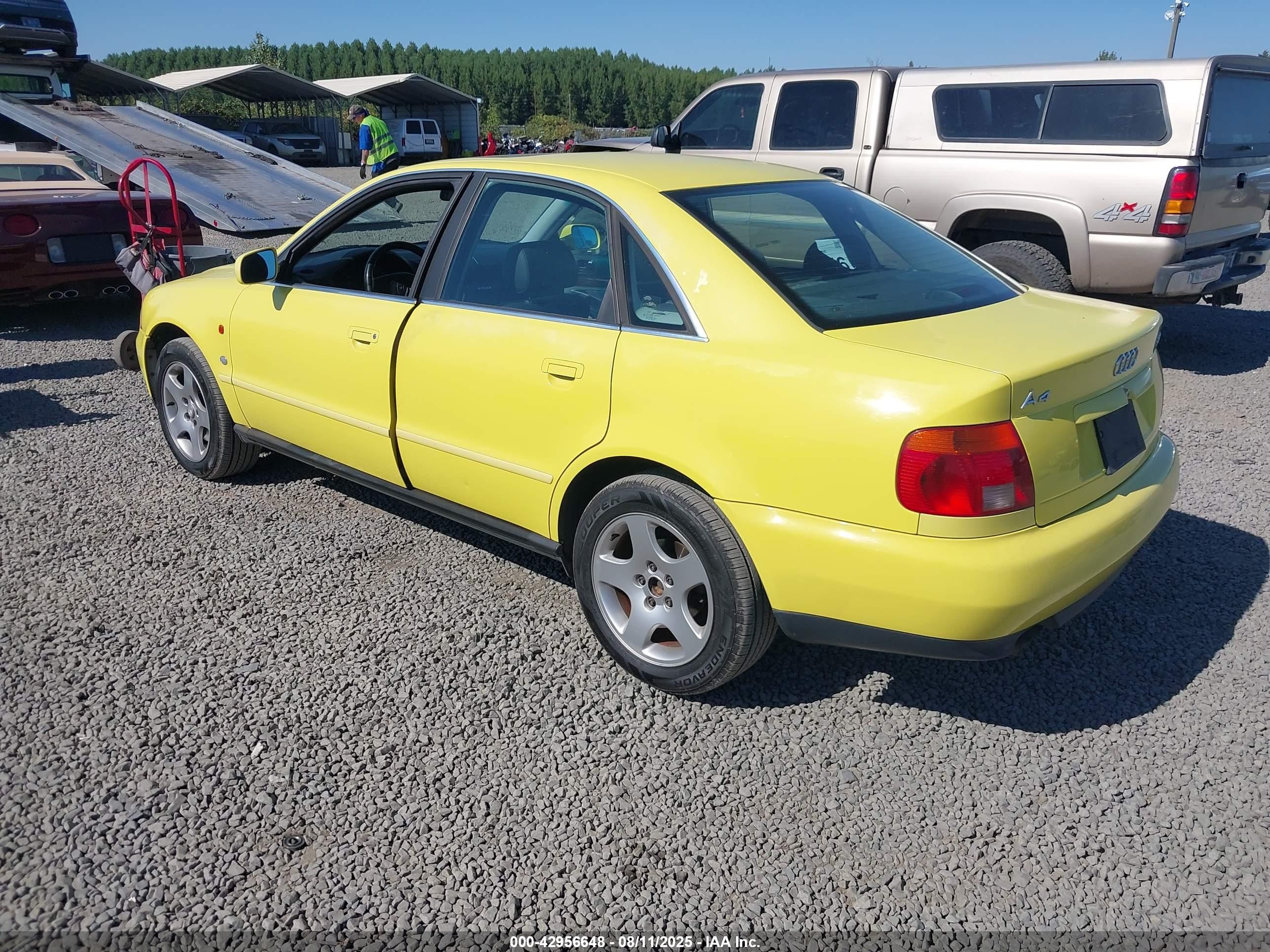 1996 Audi A4 Quattro Yellow vin: WAUEA88DXTA301721