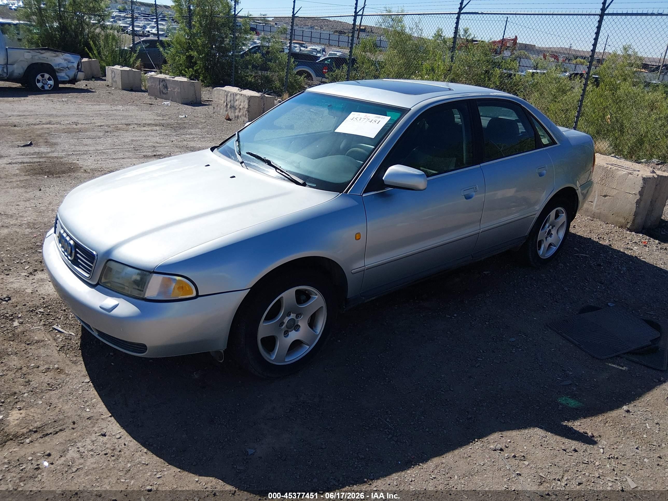 1998 Audi A4 2.8 (a5) Quattro/2.8 (m5) Quattro Silver vin: WAUED68D7WA004566