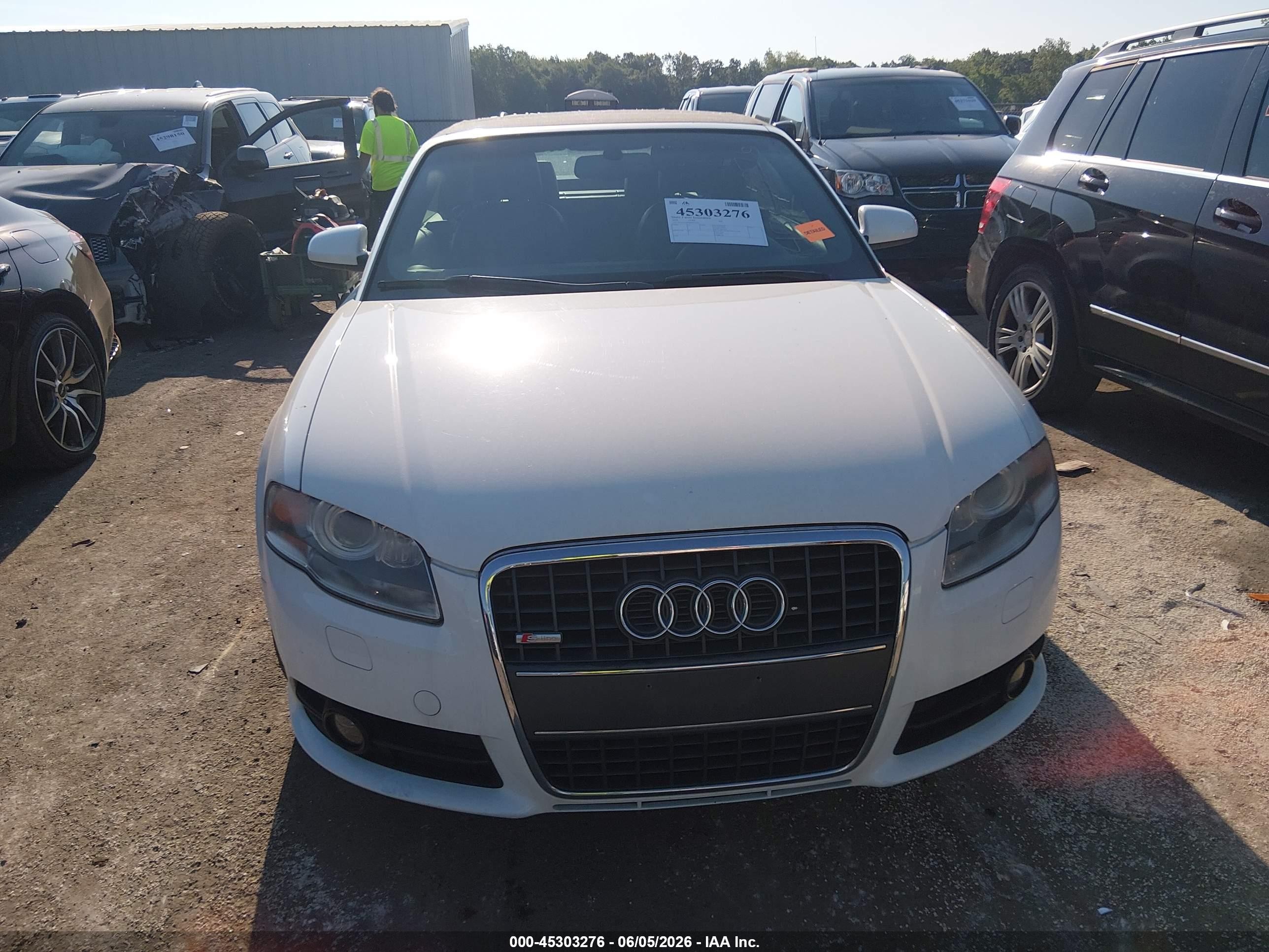 2008 Audi A4 2.0t White vin: WAUEF48H88K013551