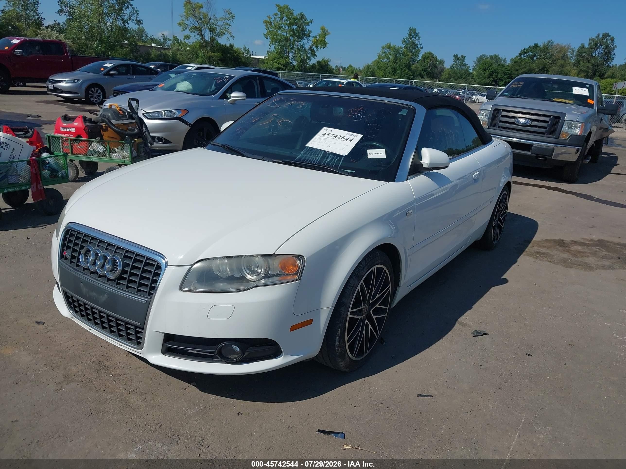 2008 Audi A4 2.0t White vin: WAUEF48H88K013551