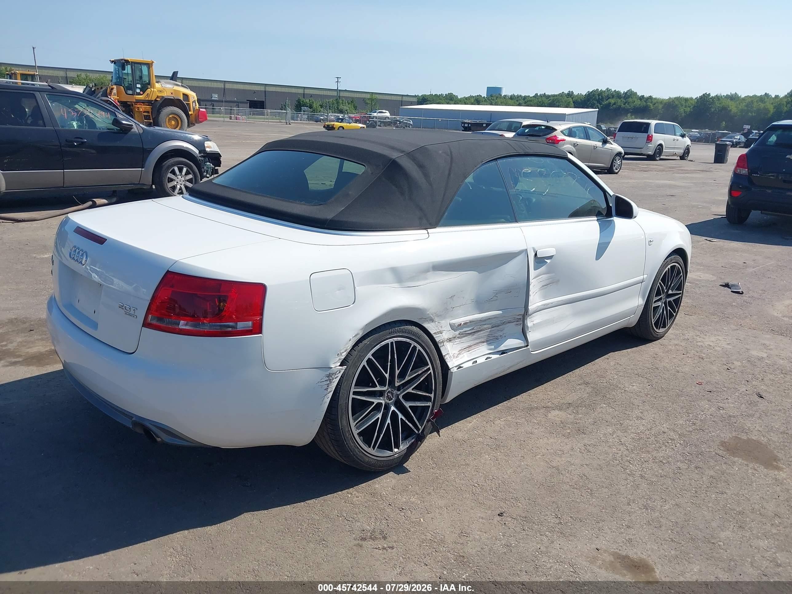 2008 Audi A4 2.0t White vin: WAUEF48H88K013551