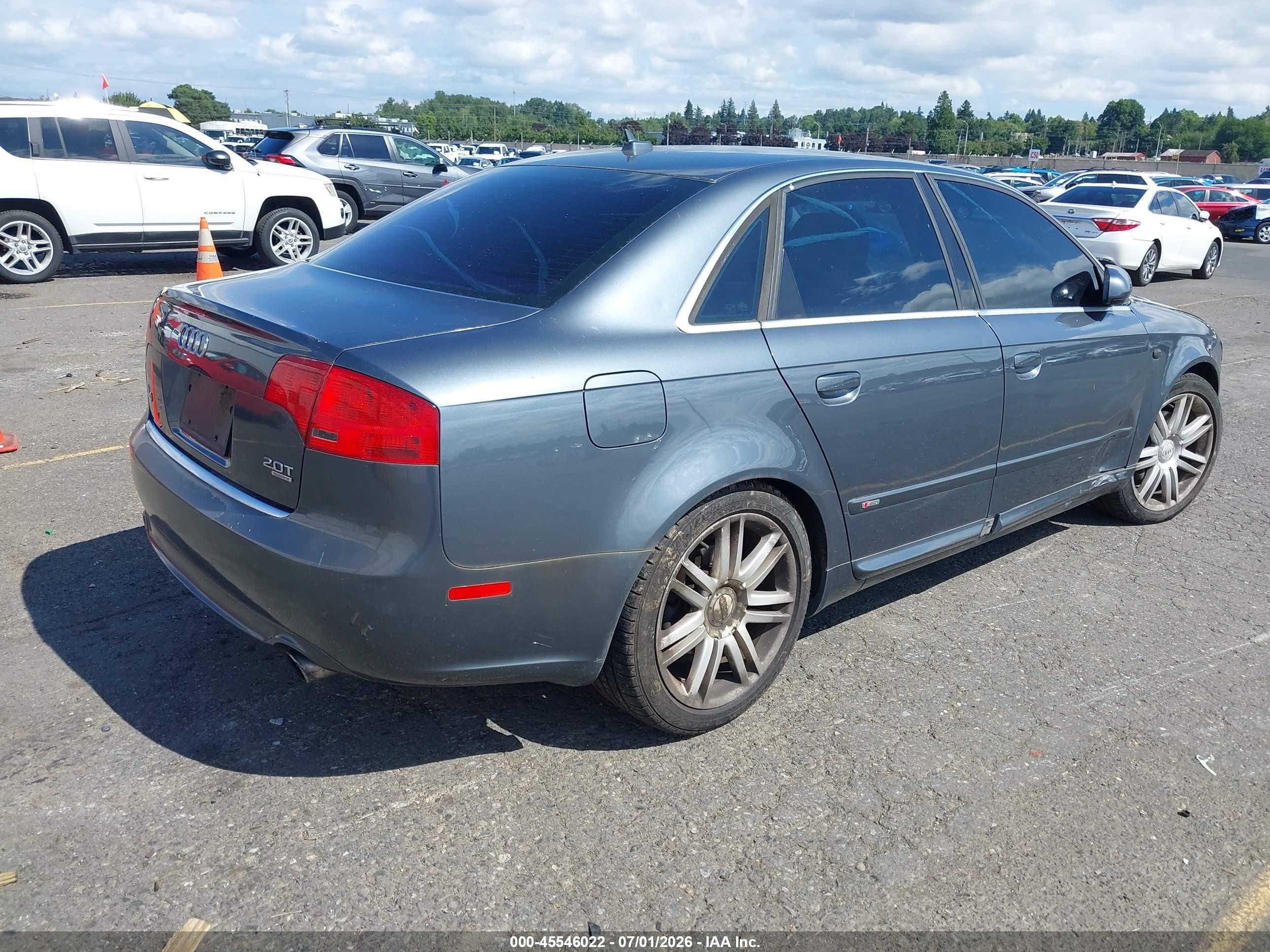 2008 Audi A4   Blue vin: WAUEF78E68A163624