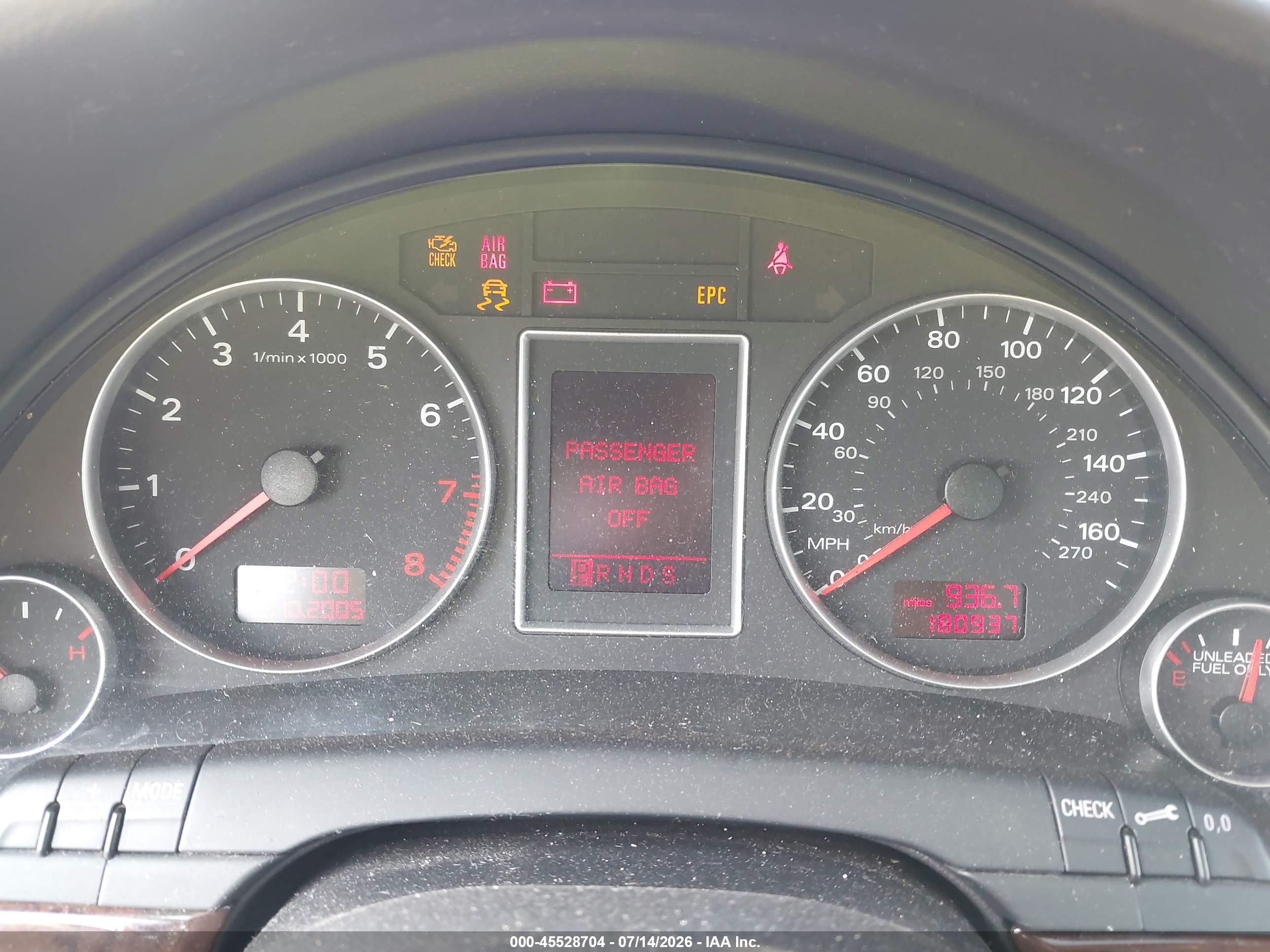 2006 Audi A4 2.0t Silver vin: WAUEF78EX6A032645