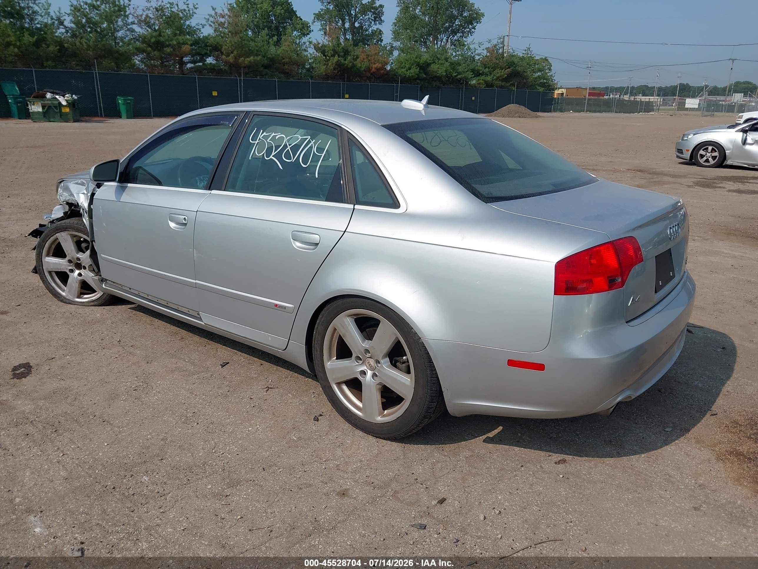 2006 Audi A4 2.0t Silver vin: WAUEF78EX6A032645