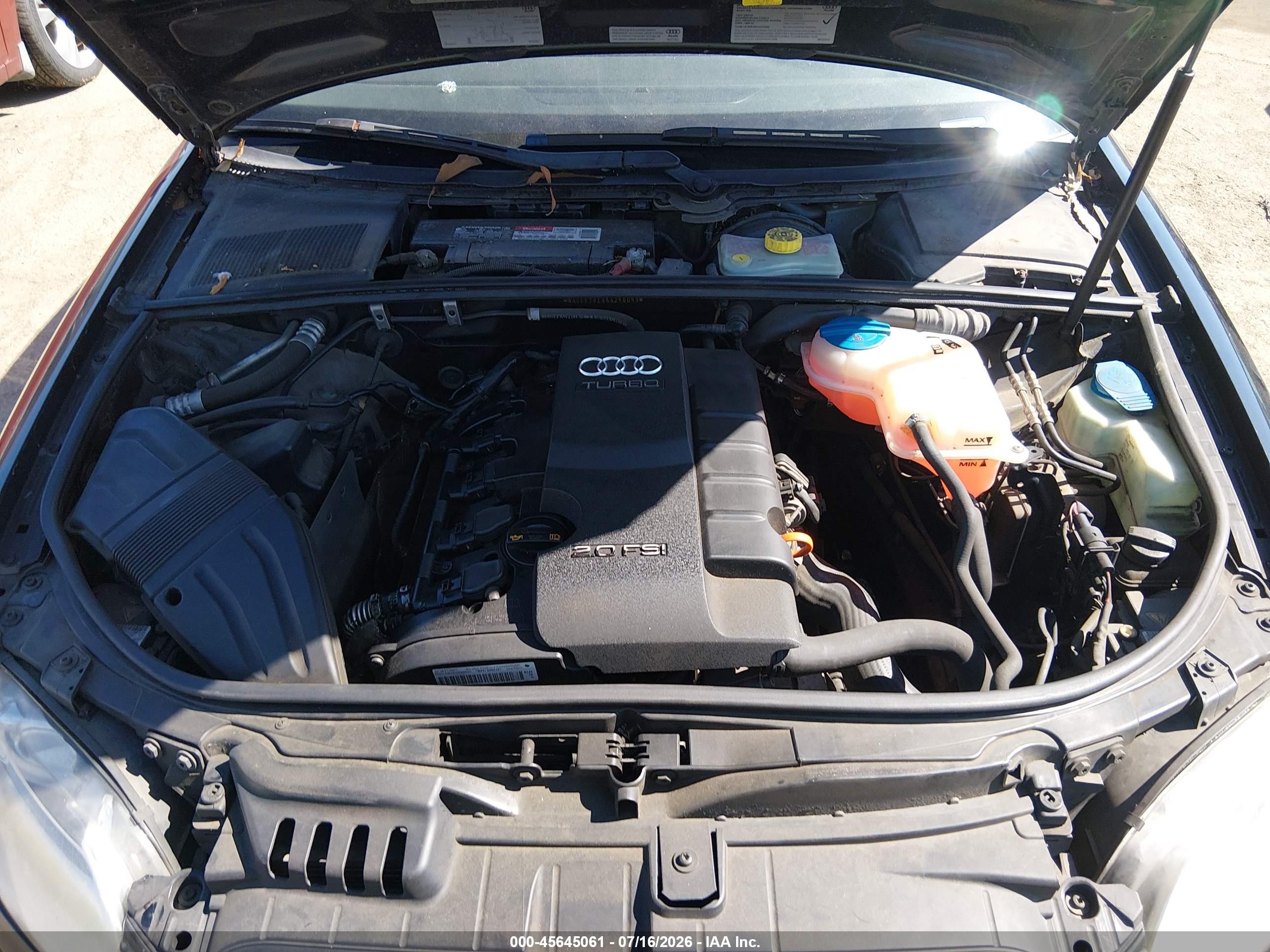 2006 Audi A4 2.0t Black vin: WAUEF78EX6A256059