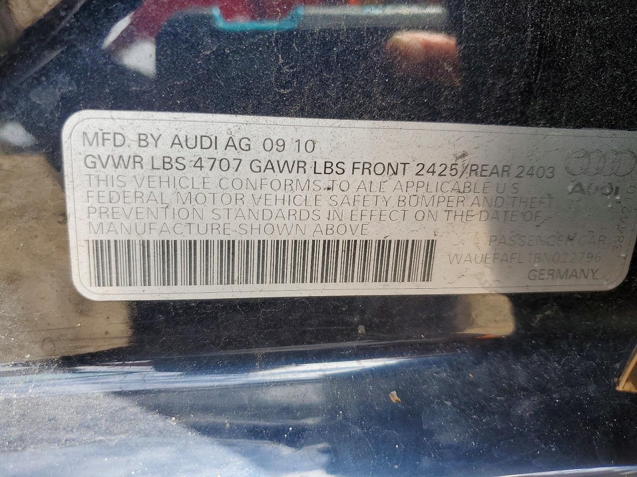 2011 Audi A4 Premium Plus Blue vin: WAUEFAFL1BN022796