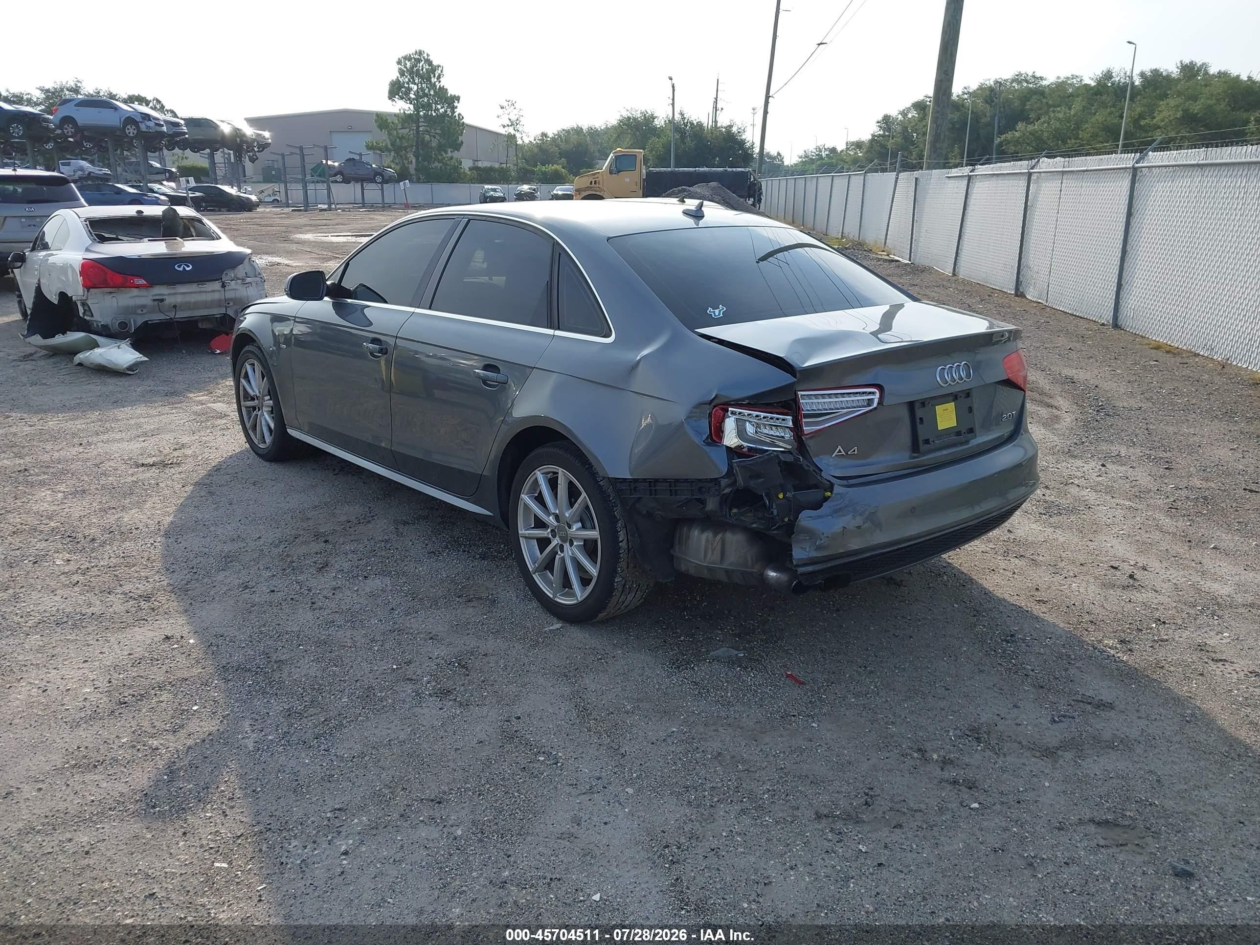 2014 Audi A4 2.0t Premium Gray vin: WAUEFAFL1EN039232
