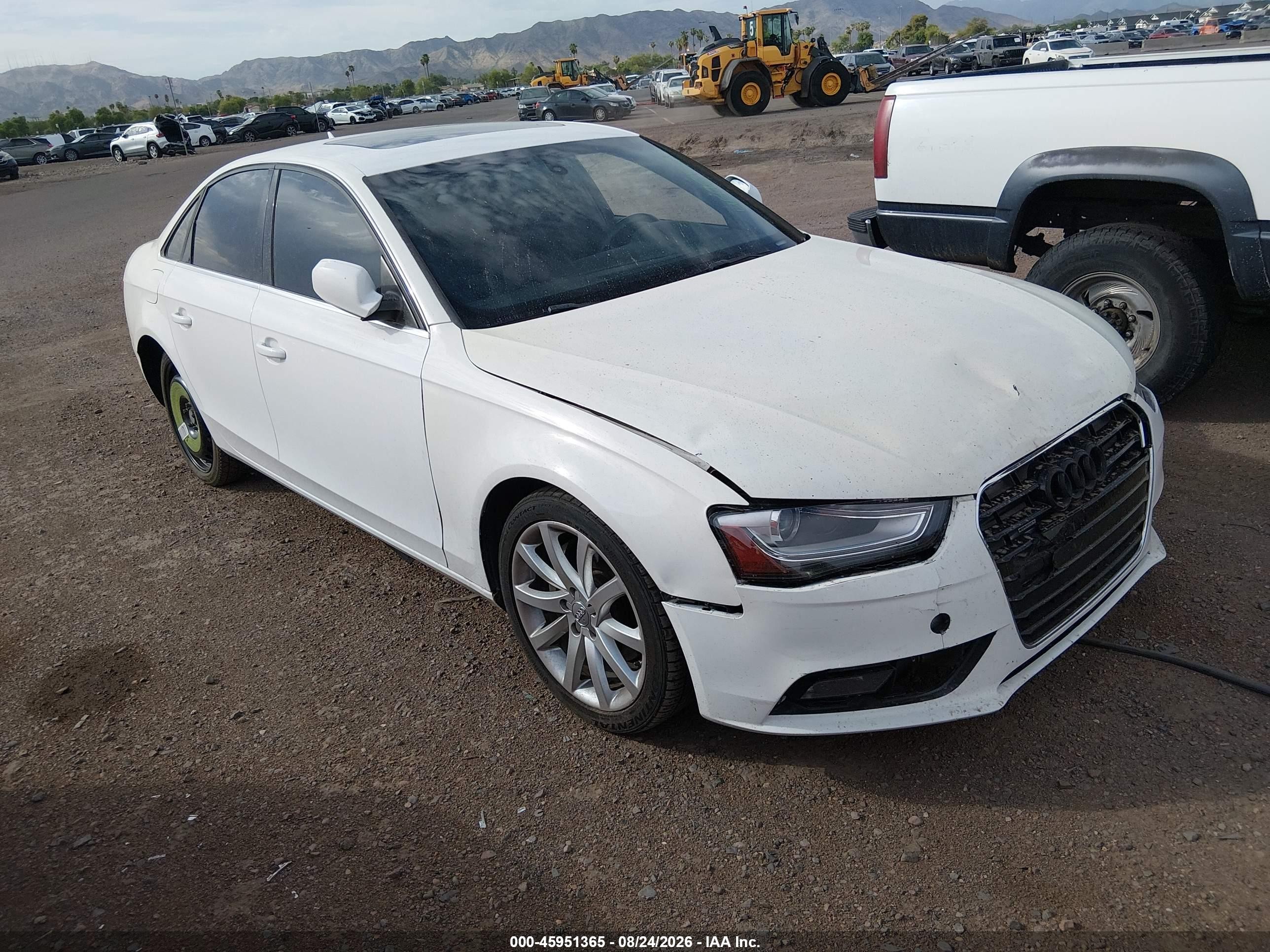 2013 Audi A4 2.0t Premium White vin: WAUEFAFL6DA164975