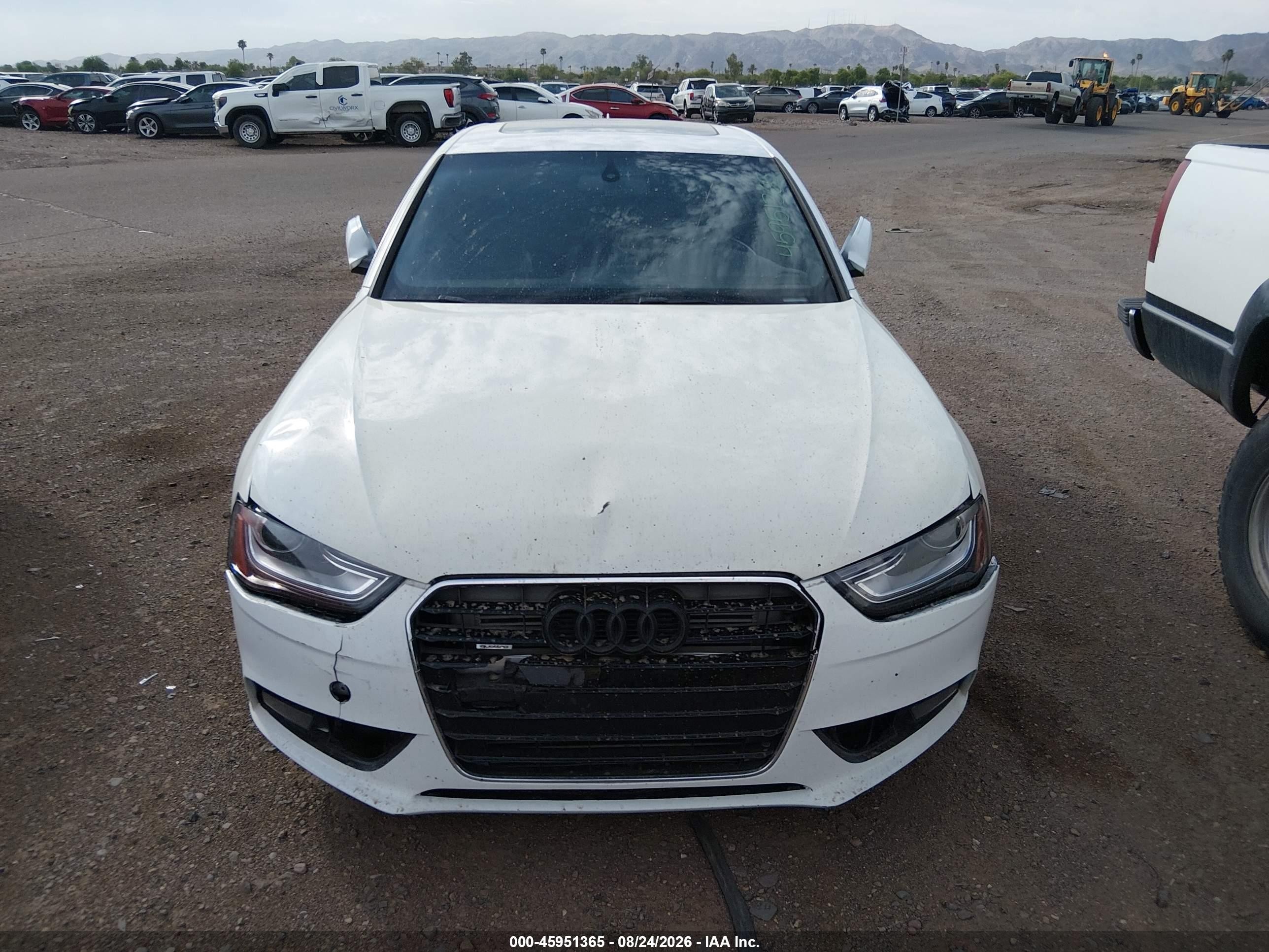 2013 Audi A4 2.0t Premium White vin: WAUEFAFL6DA164975