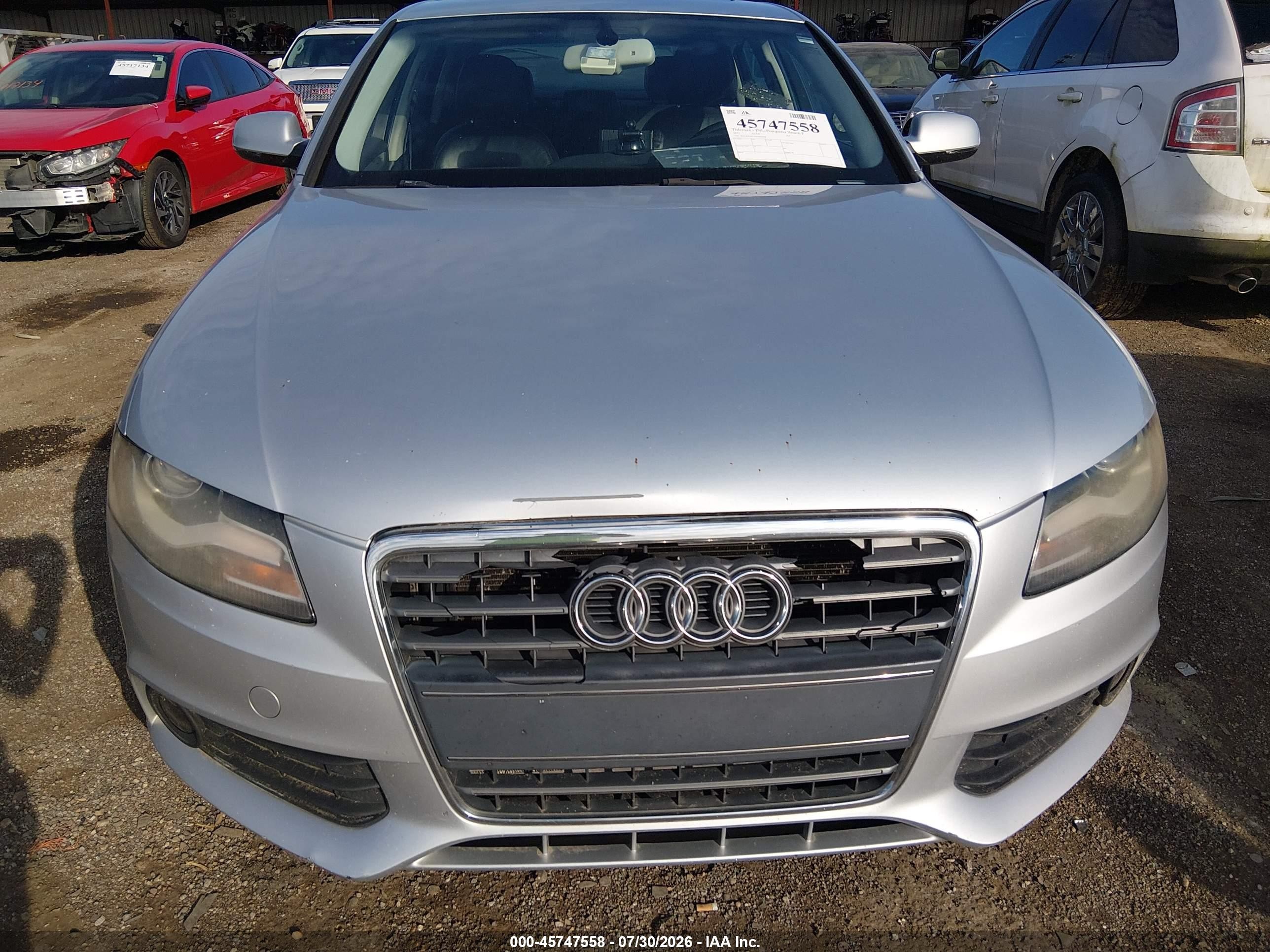 2011 Audi A4 2.0t Premium Plus Silver vin: WAUEFAFLXBN046904