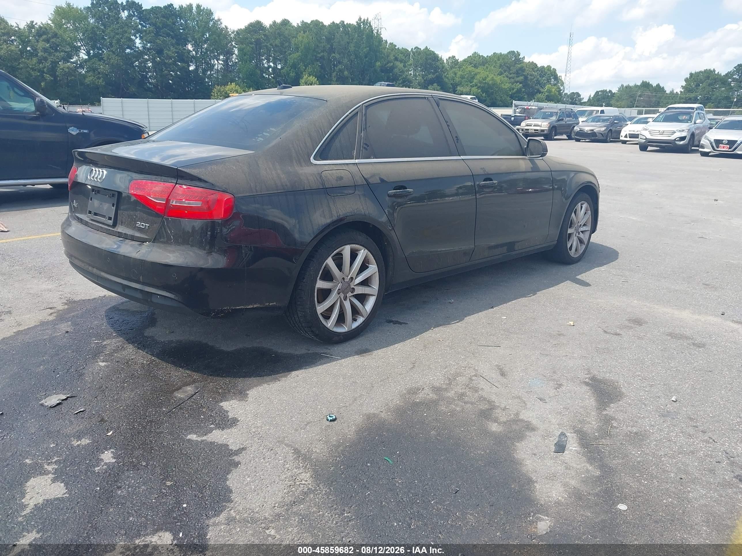 2013 Audi A4 2.0t Premium Black vin: WAUEFAFLXDN045657