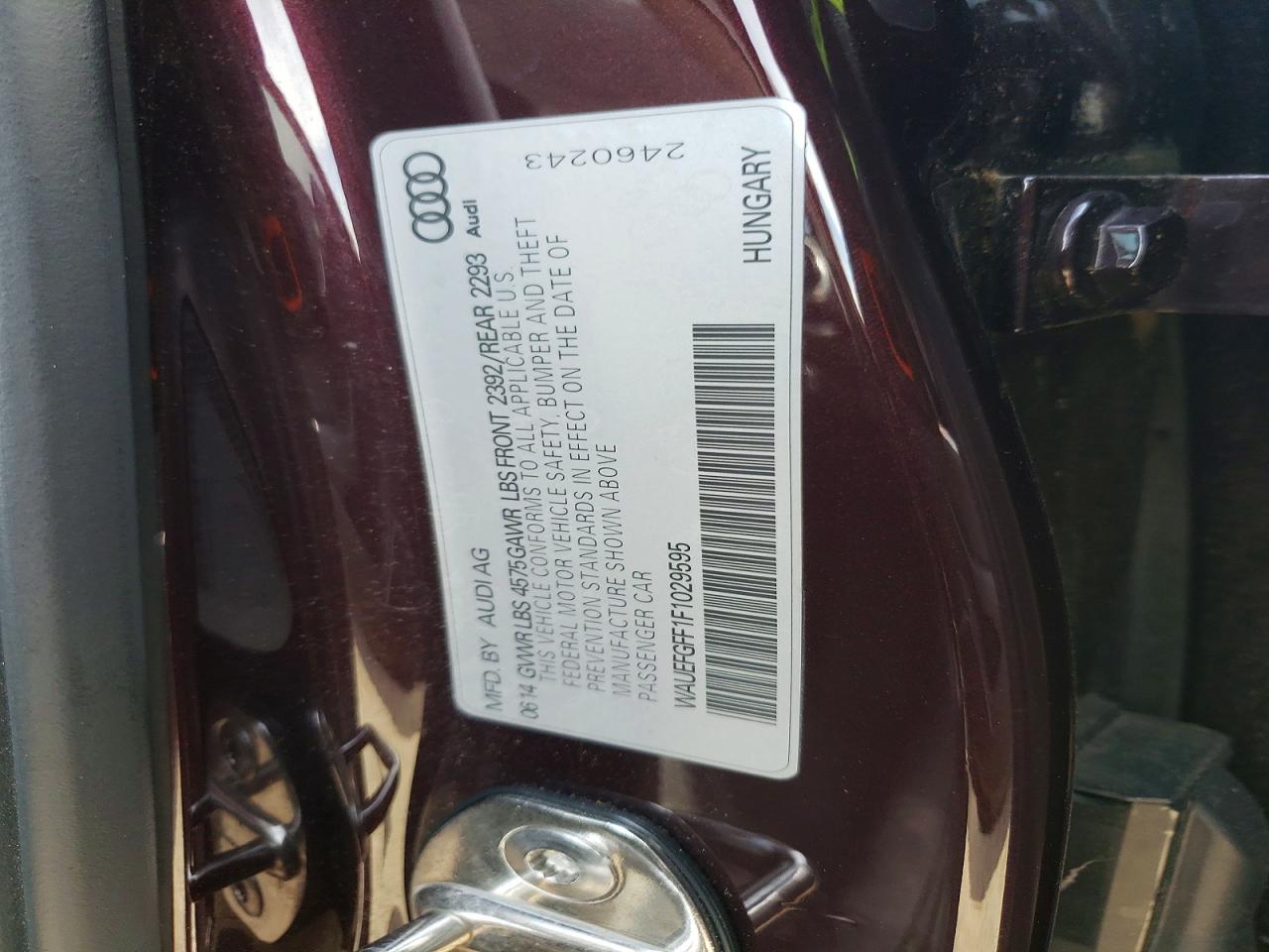 2015 Audi A3 Premium Plus Maroon vin: WAUEFGFF1F1029595